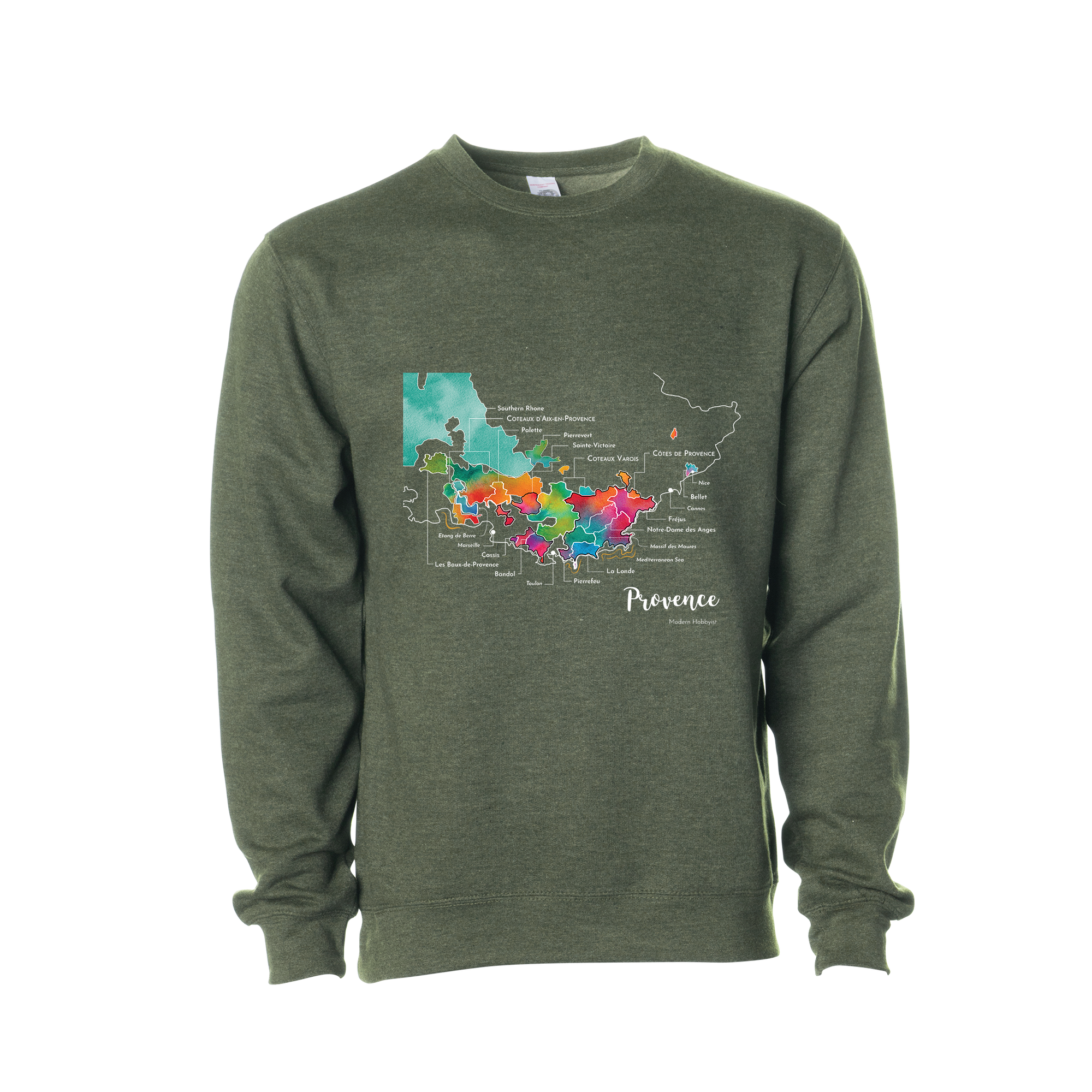 Provence Wine Map Crewneck Sweatshirt