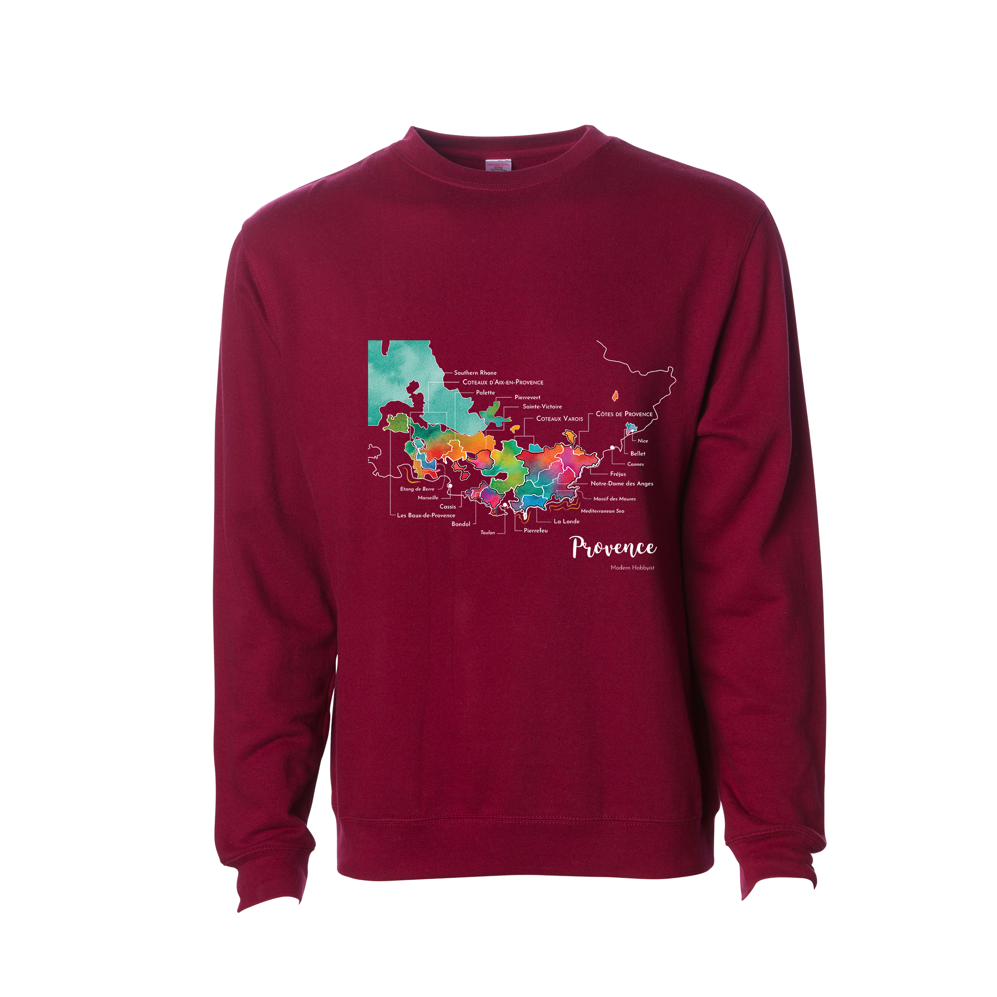 Provence Wine Map Crewneck Sweatshirt