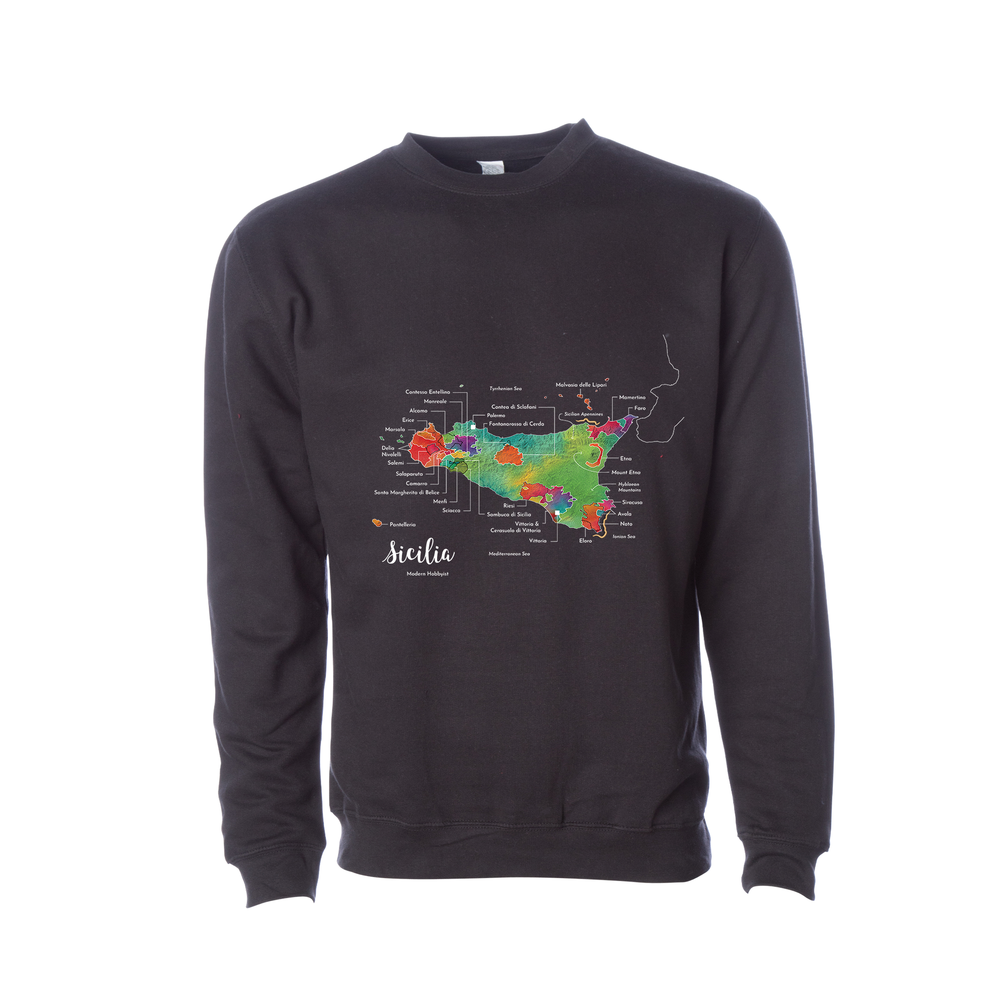 Sicily Wine Map Crewneck Sweatshirt