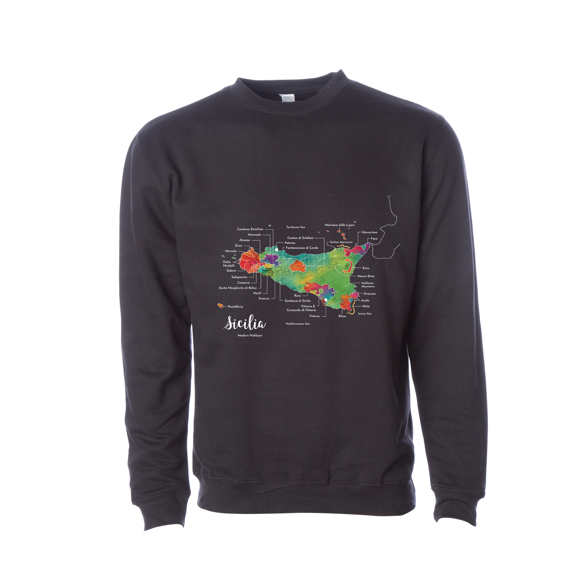 Sicily Wine Map Crewneck Sweatshirt