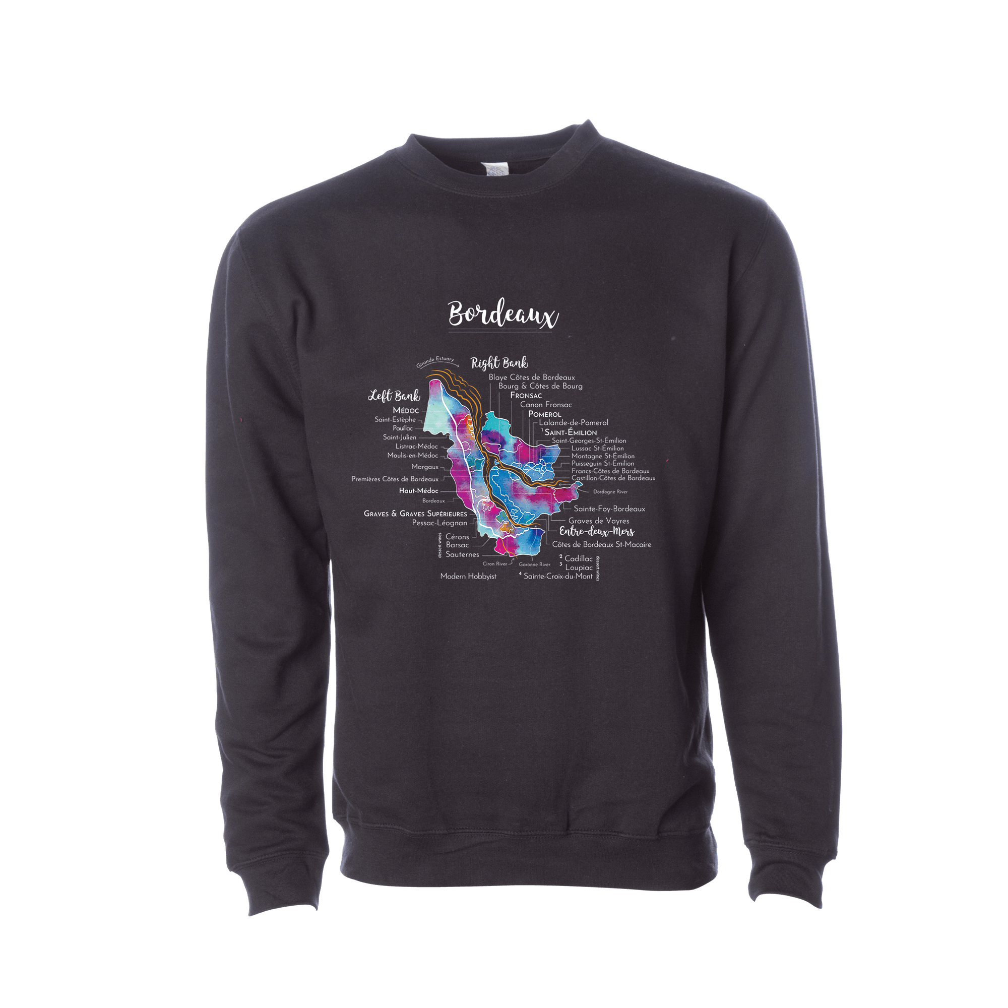 Bordeaux Wine Map Crewneck Sweatshirt