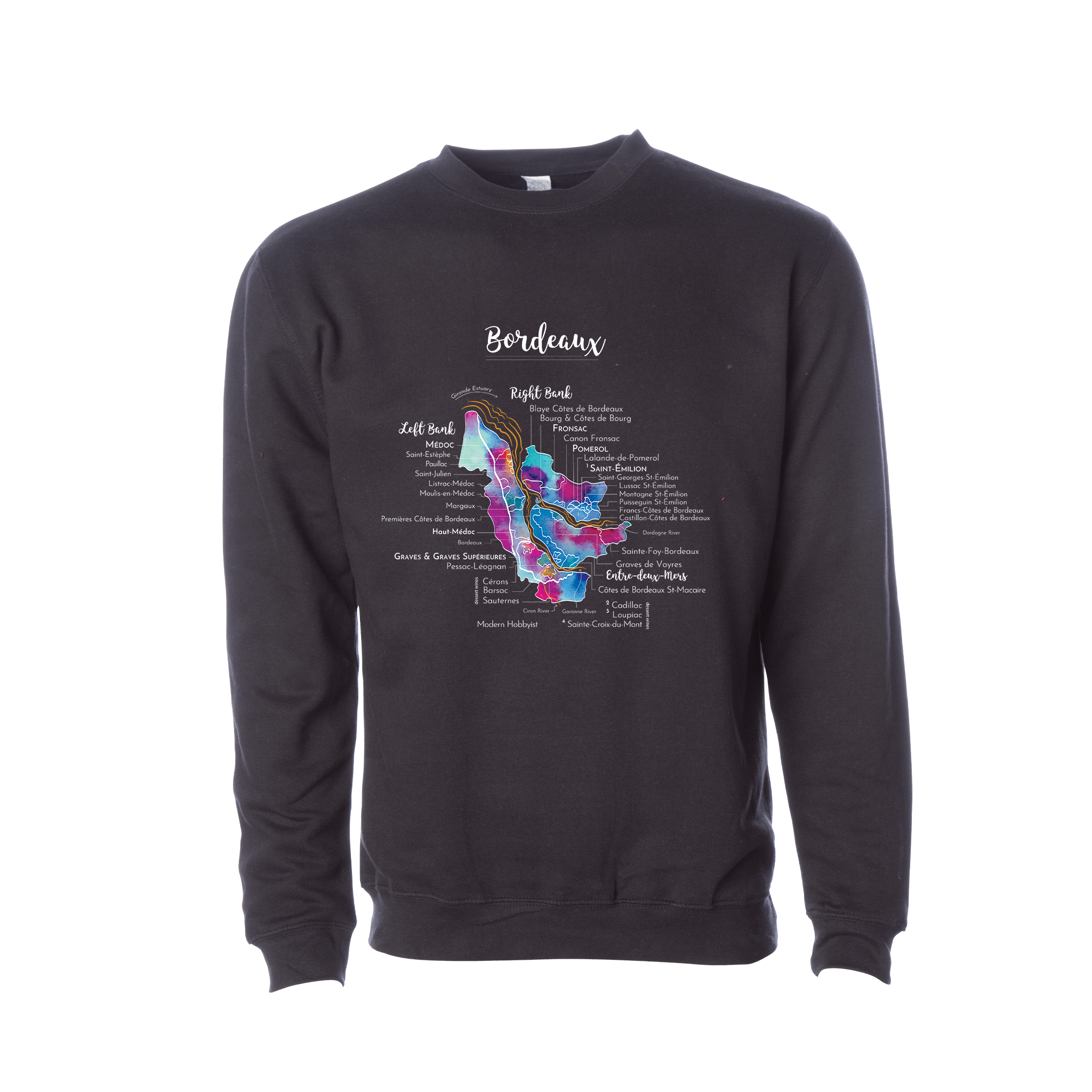 Bordeaux Wine Map Crewneck Sweatshirt