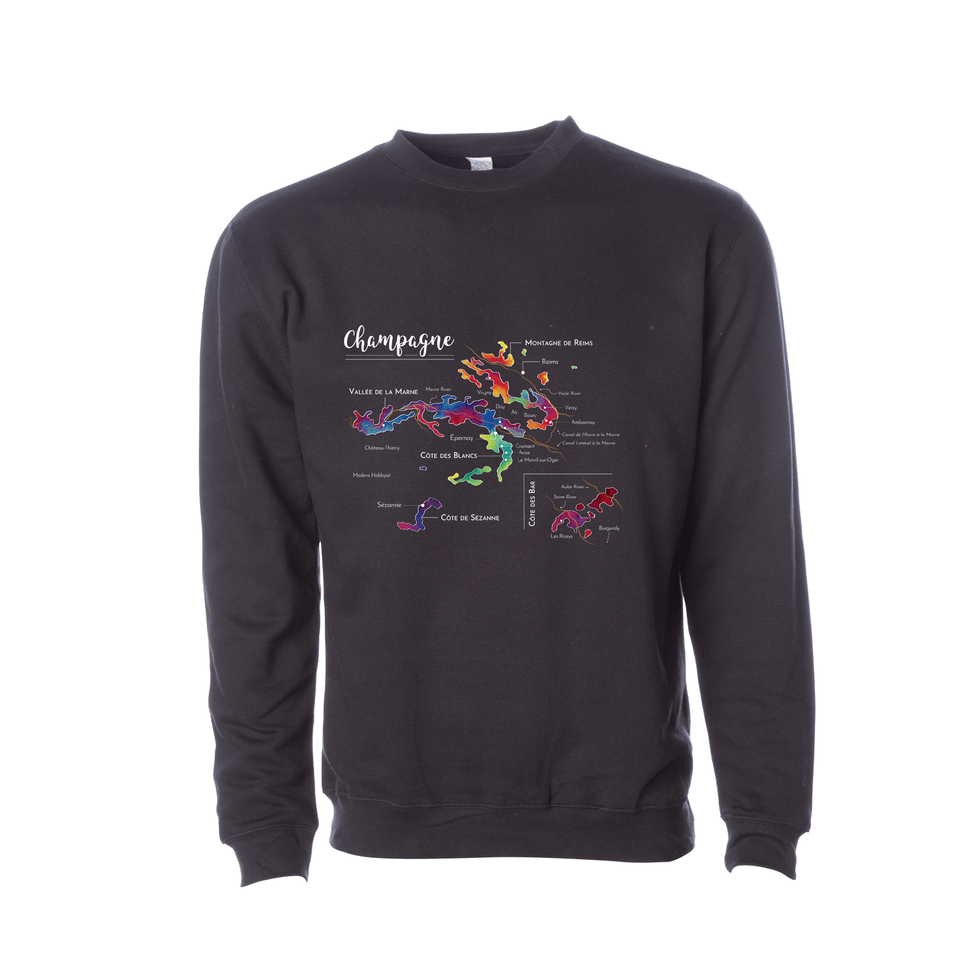 Champagne Wine Map Crewneck Sweatshirt