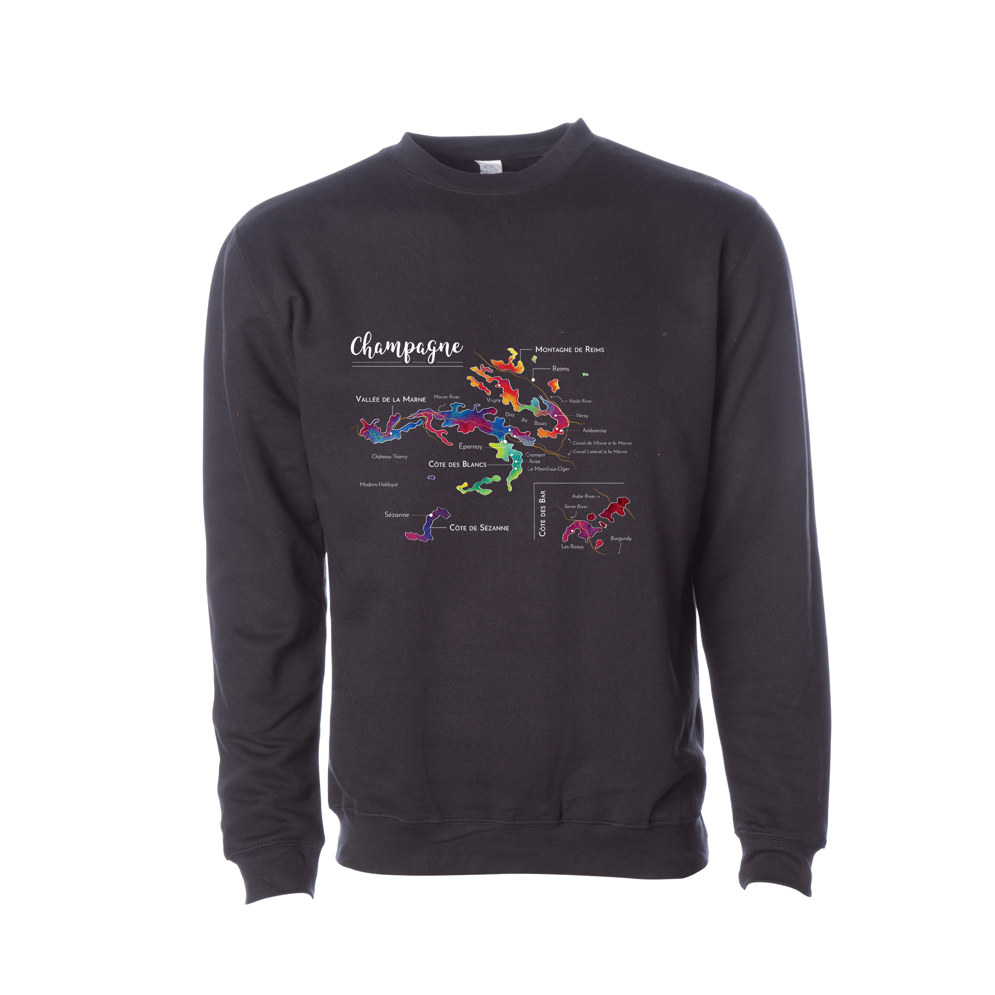 Champagne Wine Map Crewneck Sweatshirt