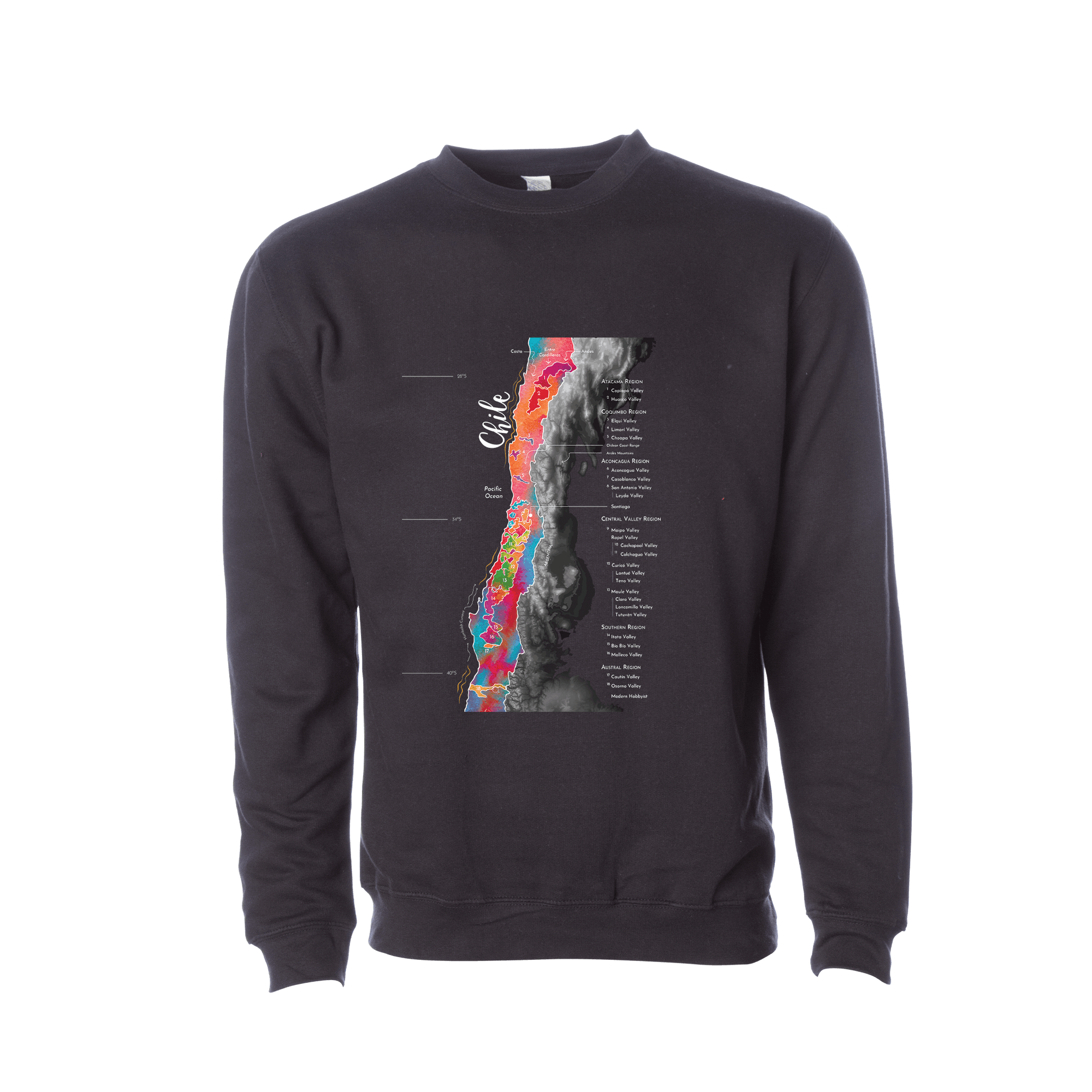 Chile Wine Map Crewneck Sweatshirt