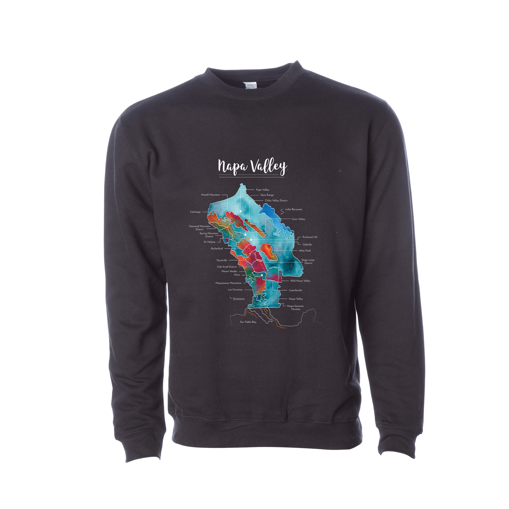 Napa Wine Map Crewneck Sweatshirt