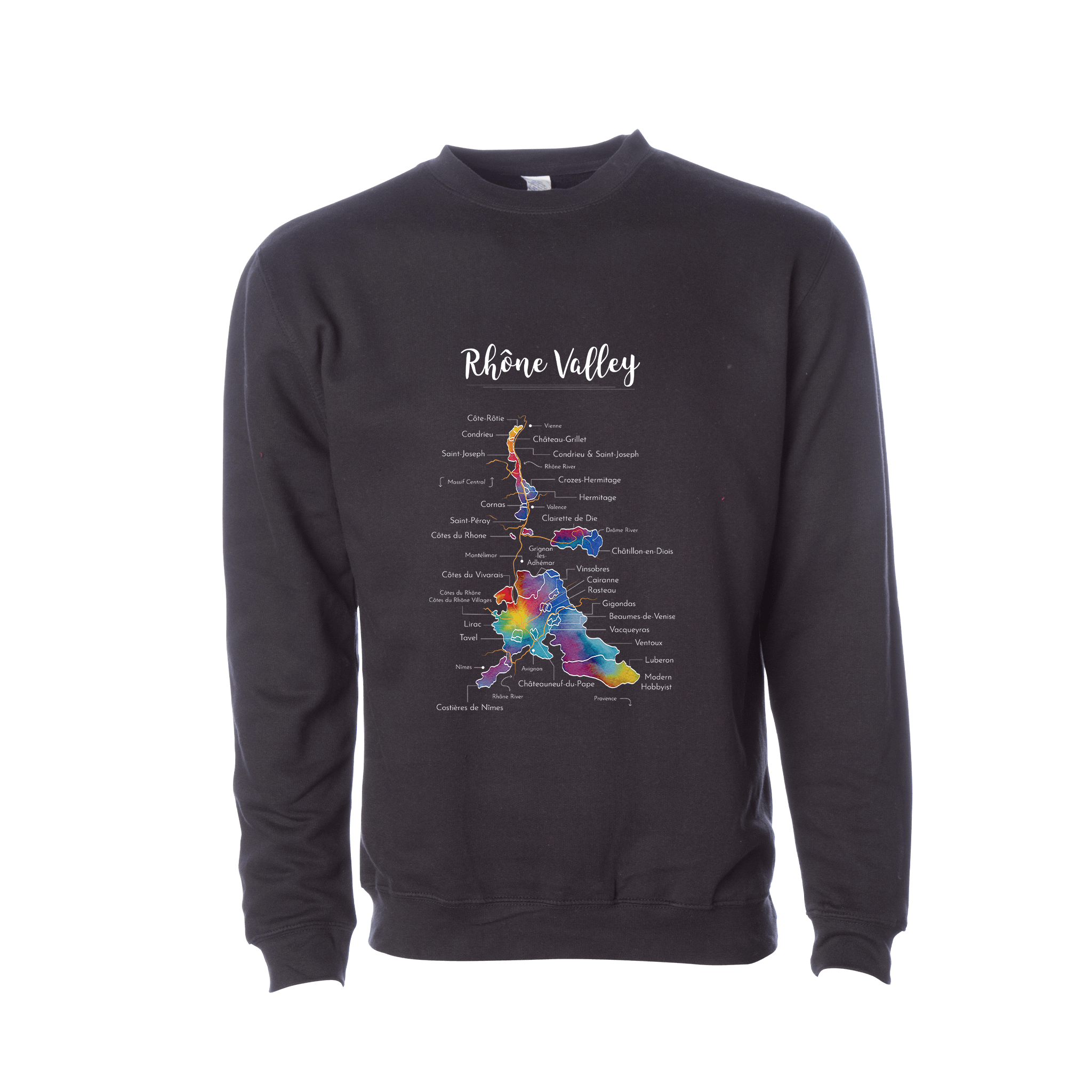 Rhone Valley Wine Map Crewneck Sweatshirt