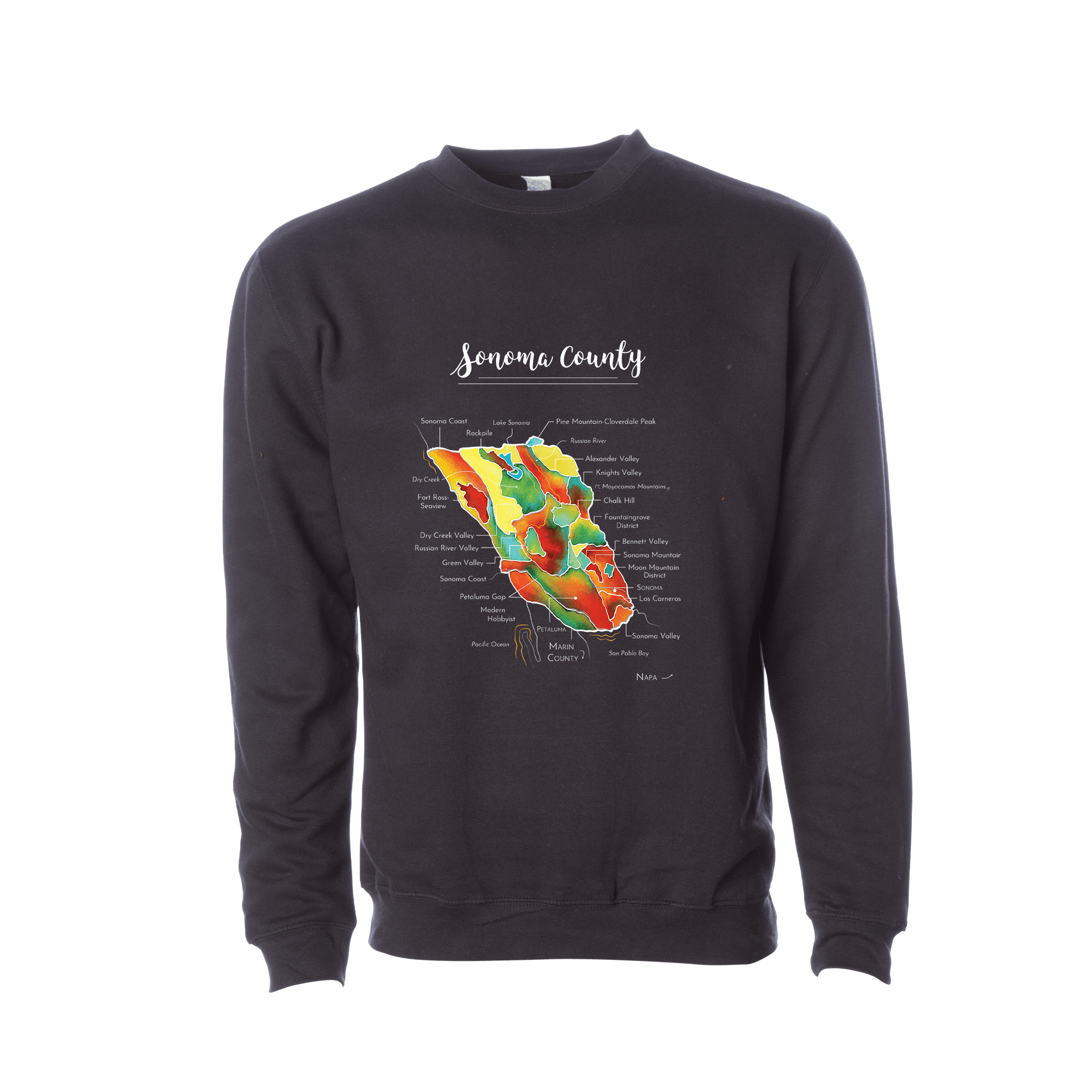 Sonoma Wine Map Crewneck Sweatshirt