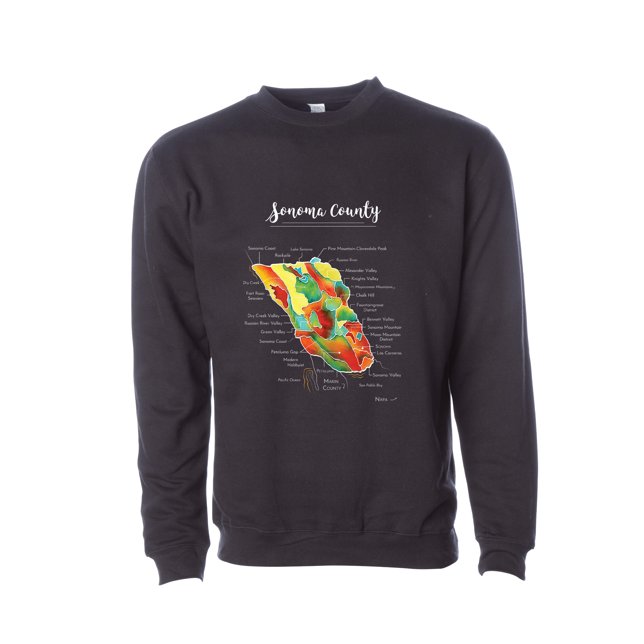 Sonoma Wine Map Crewneck Sweatshirt
