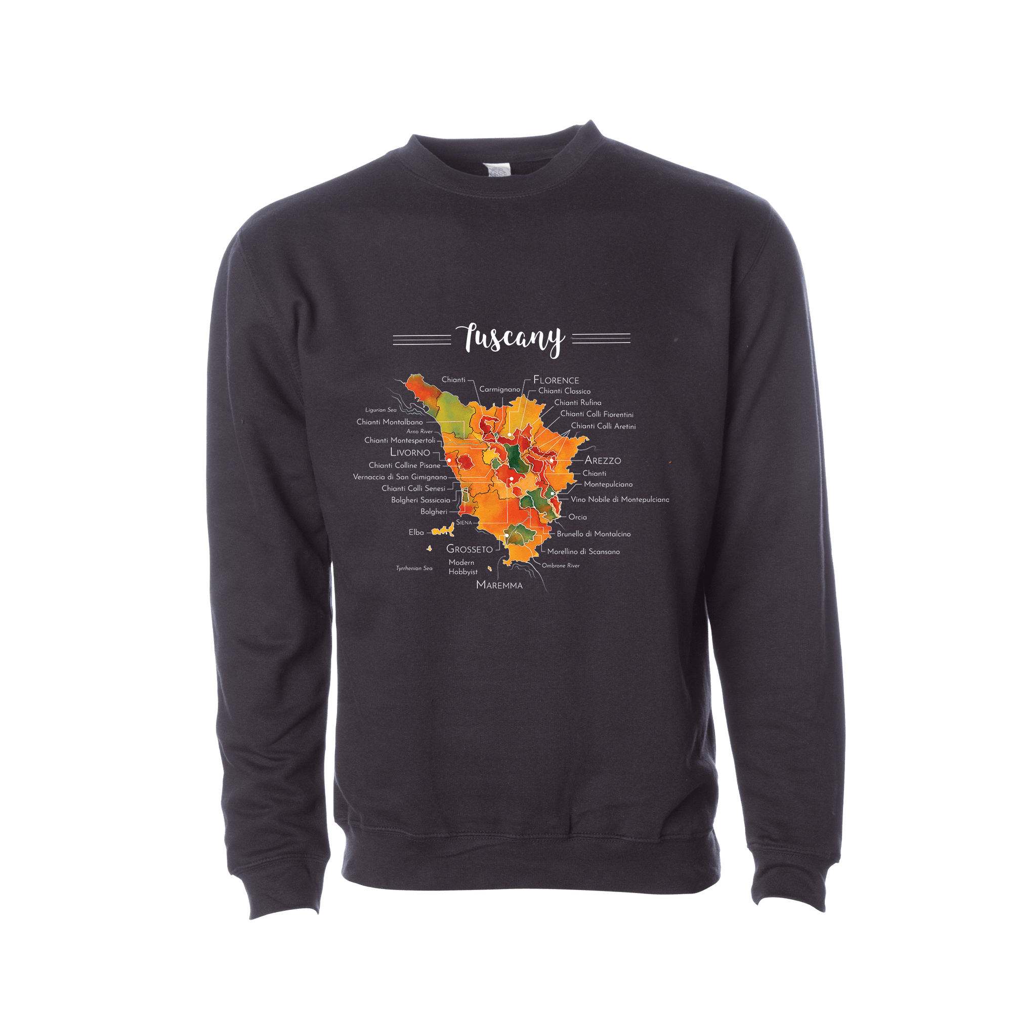 Tuscany Wine Map Crewneck Sweatshirt