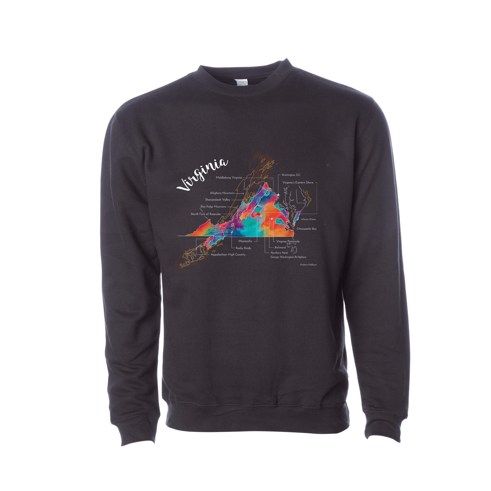 Virginia Wine Map Crewneck Sweatshirt