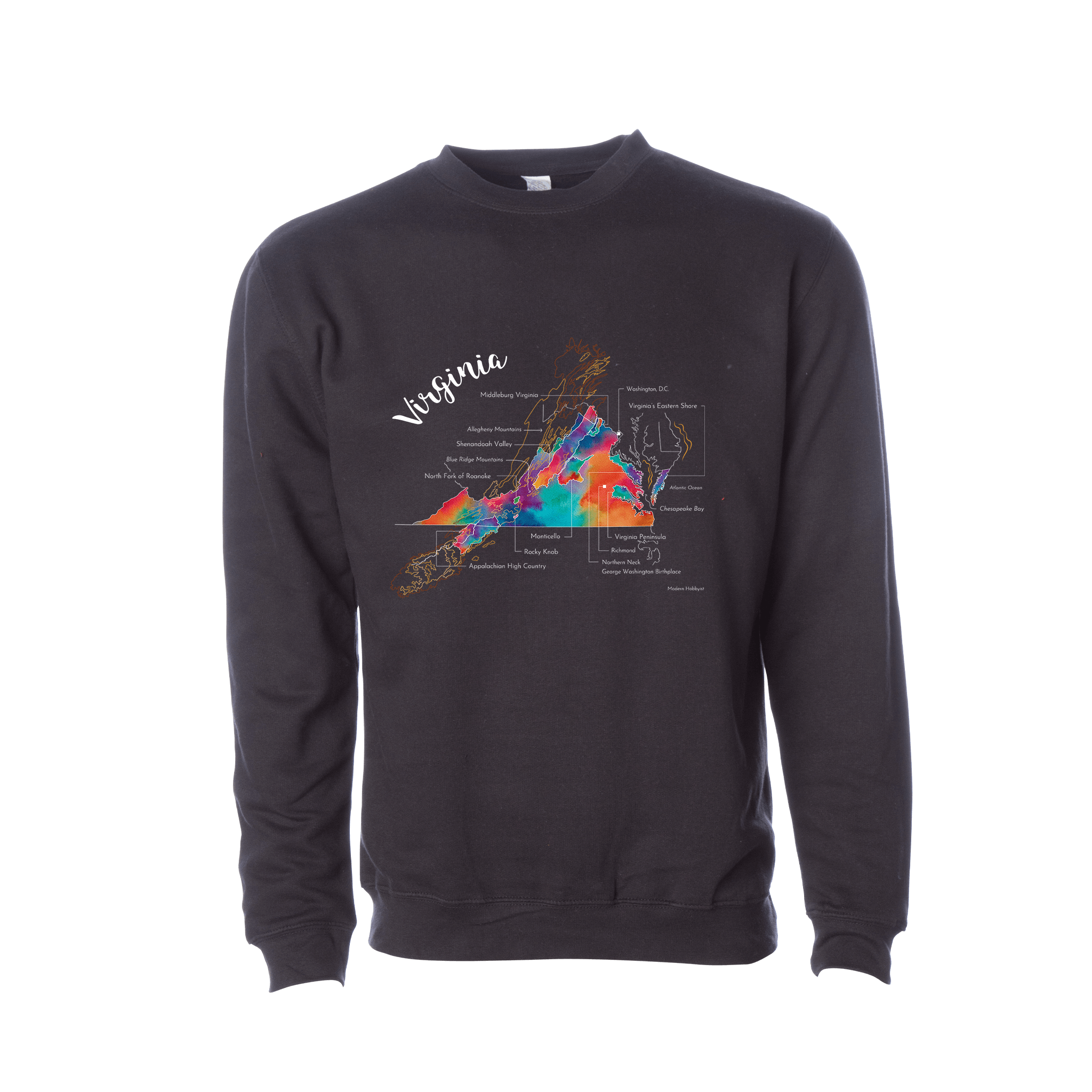 Virginia Wine Map Crewneck Sweatshirt