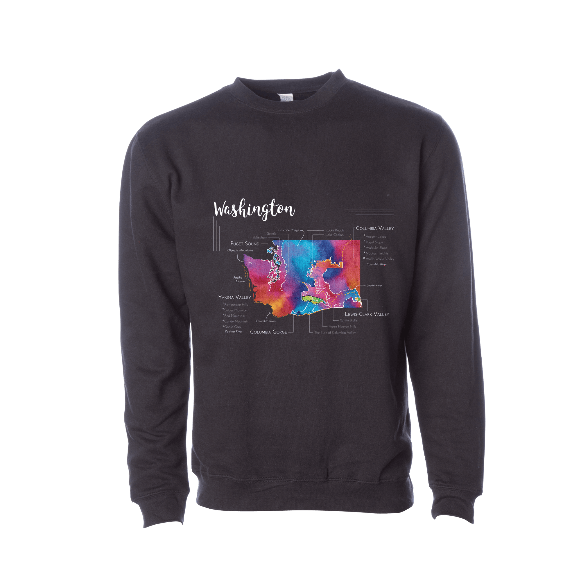 Washington Wine Map Crewneck Sweatshirt