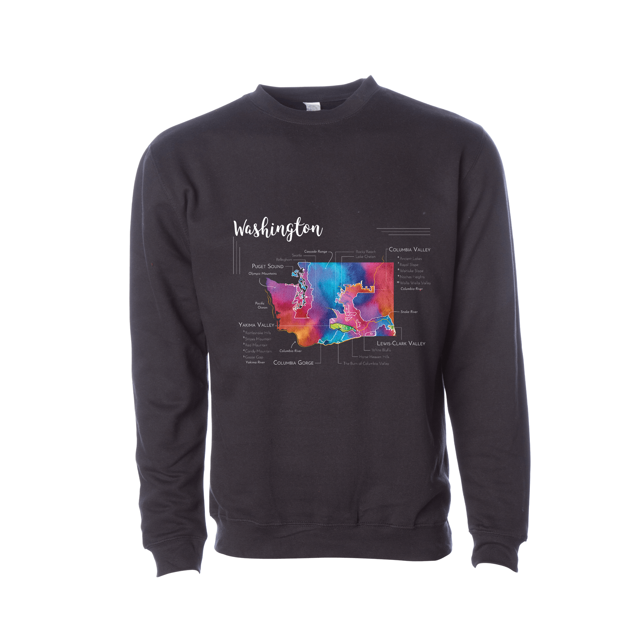 Washington Wine Map Crewneck Sweatshirt