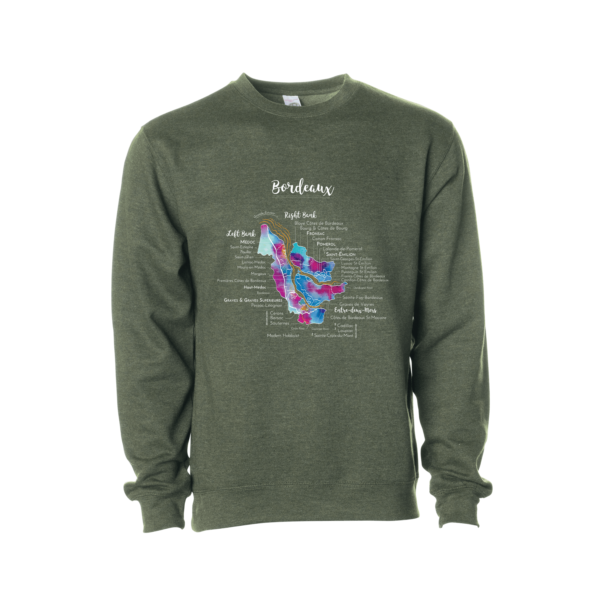 Bordeaux Wine Map Crewneck Sweatshirt