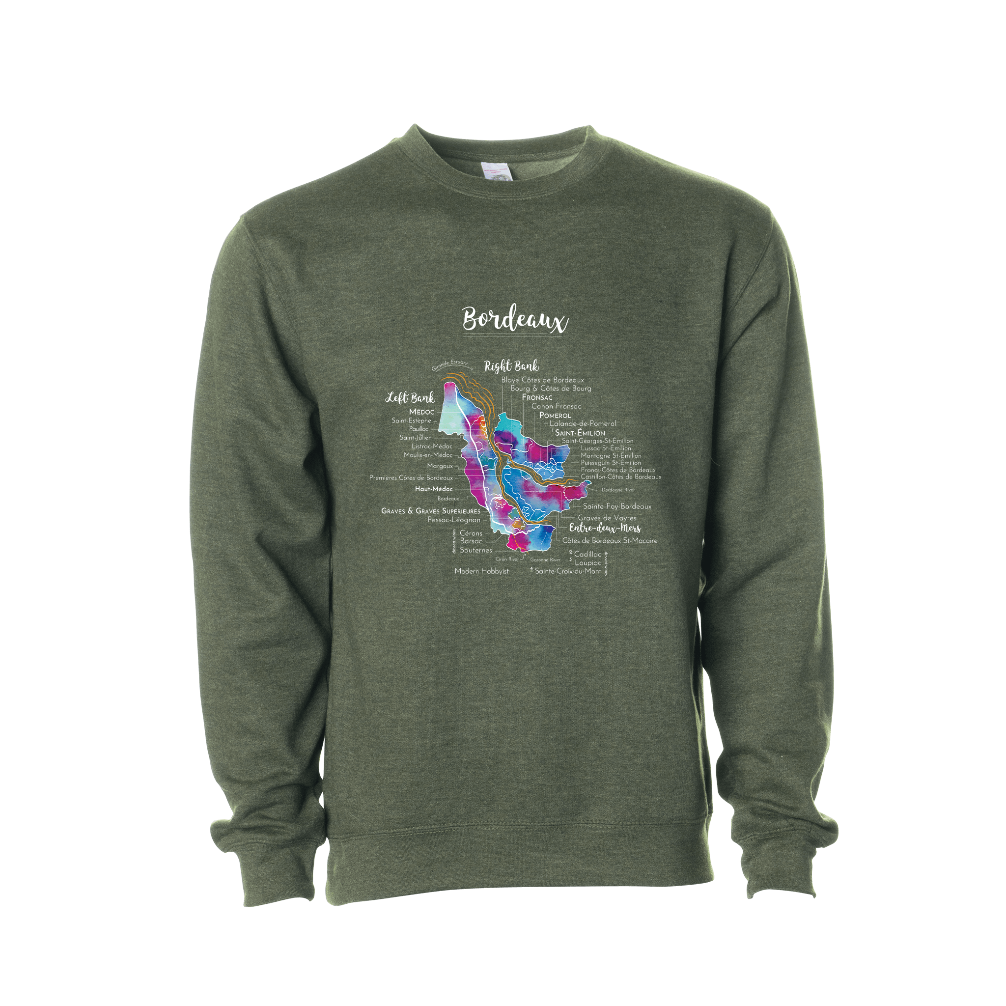 Bordeaux Wine Map Crewneck Sweatshirt