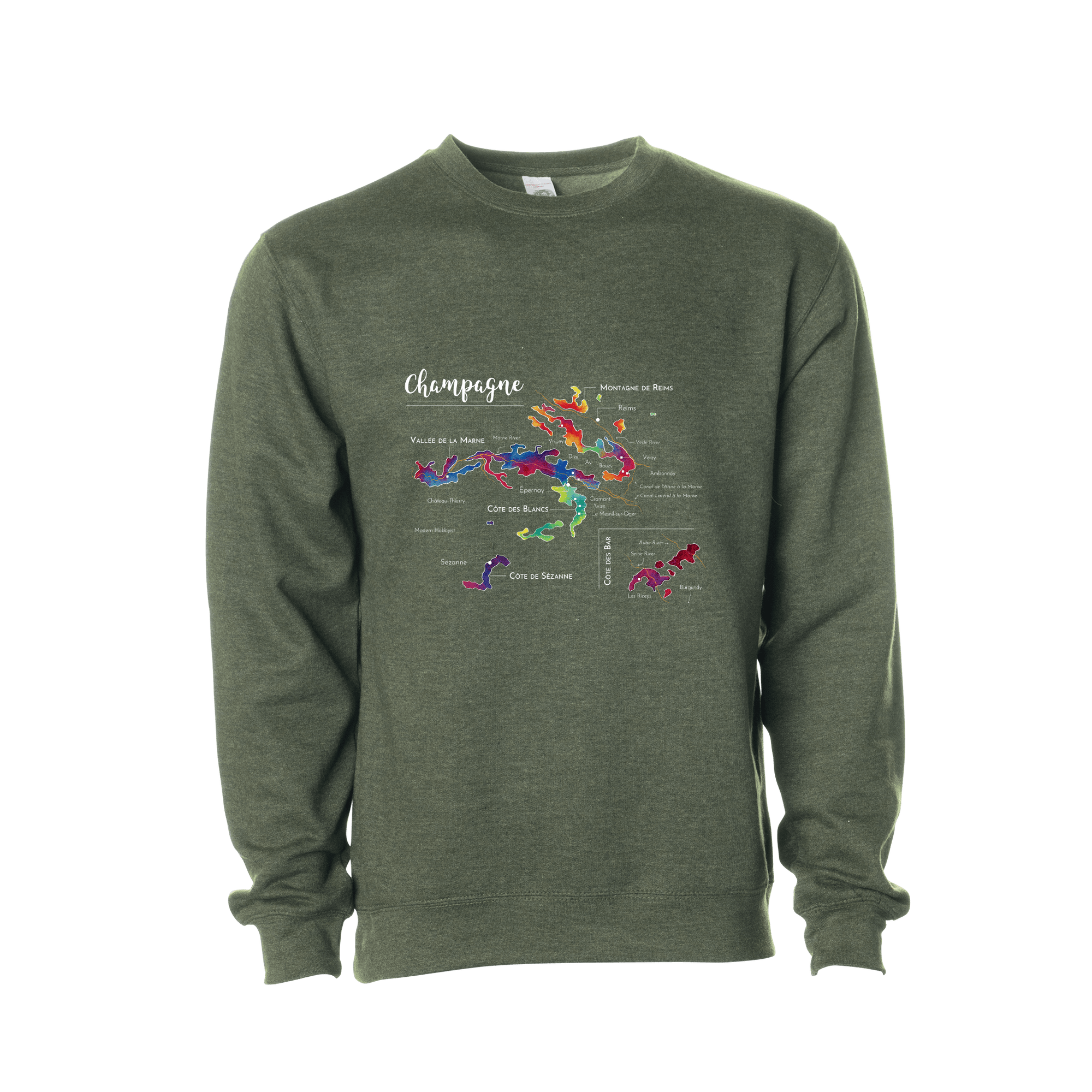 Champagne Wine Map Crewneck Sweatshirt