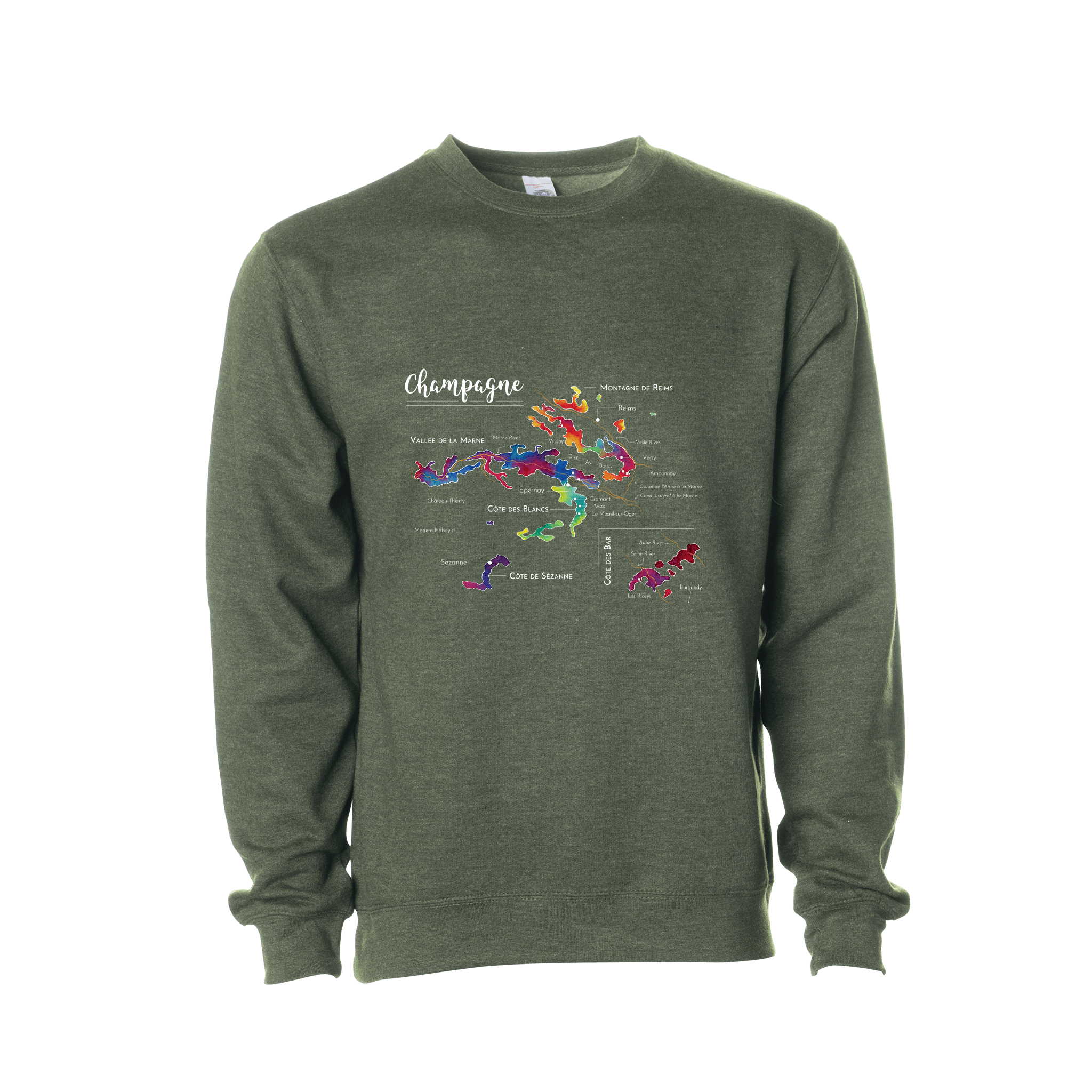 Champagne Wine Map Crewneck Sweatshirt