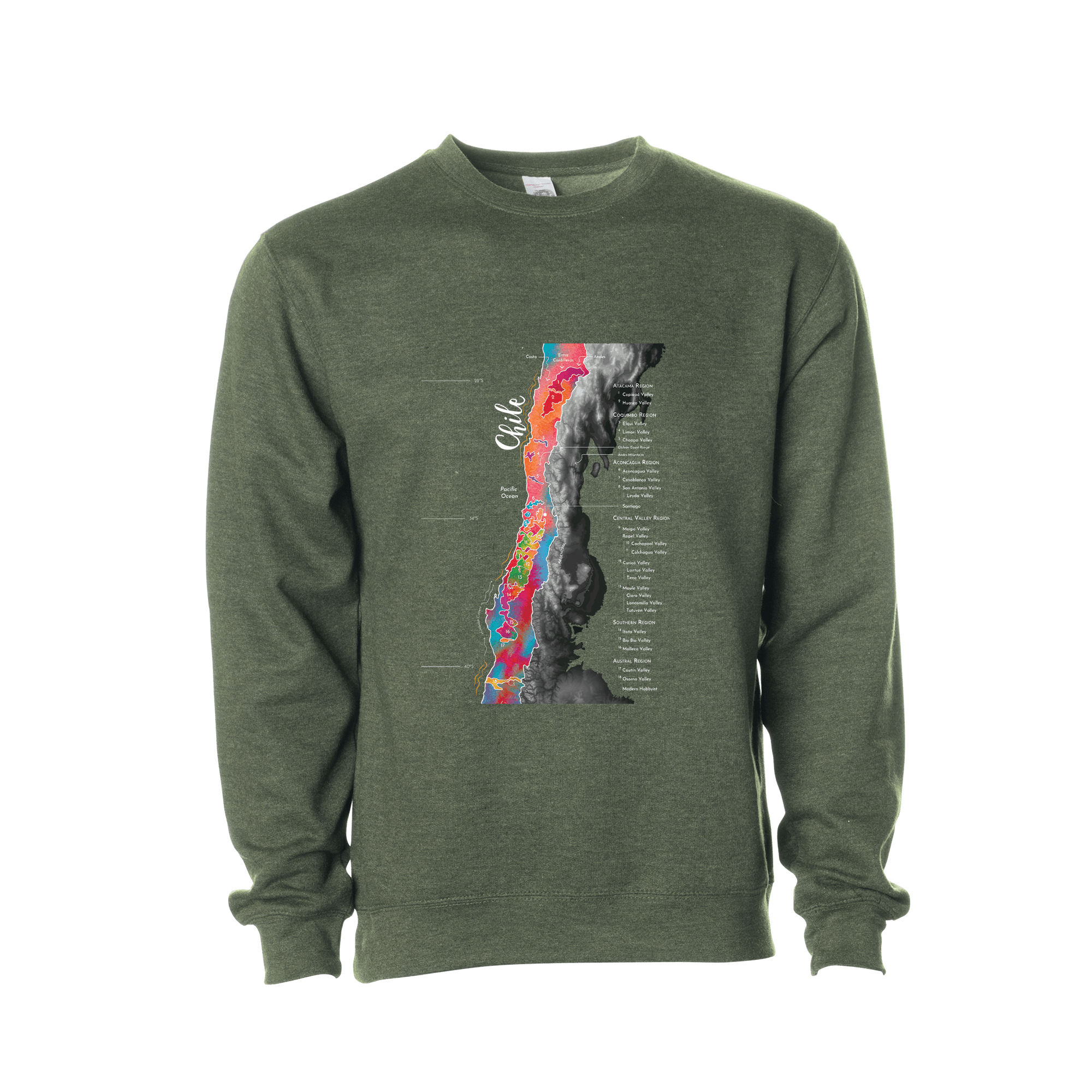 Chile Wine Map Crewneck Sweatshirt