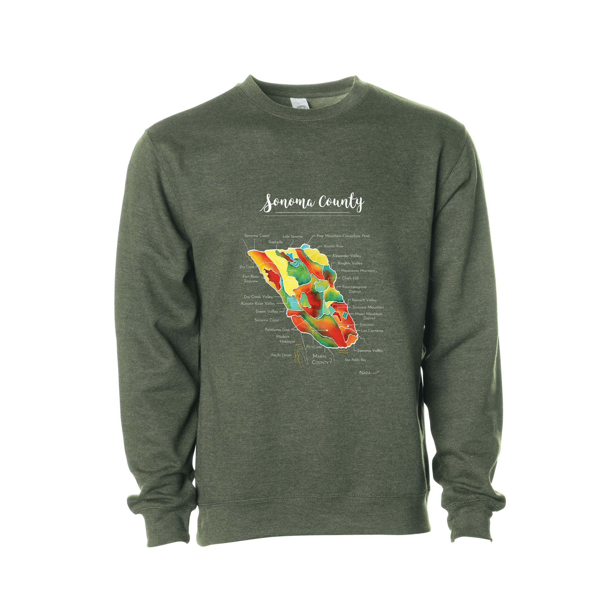 Sonoma Wine Map Crewneck Sweatshirt