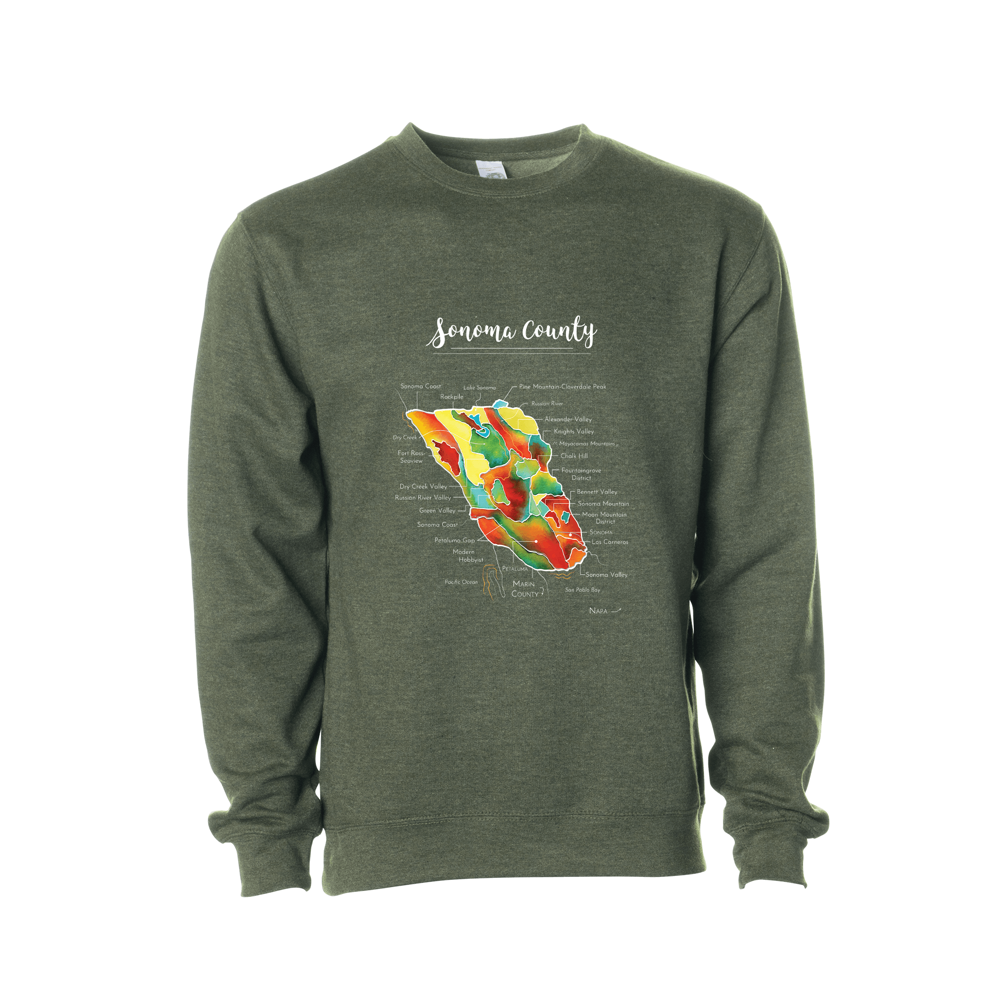 Sonoma Wine Map Crewneck Sweatshirt