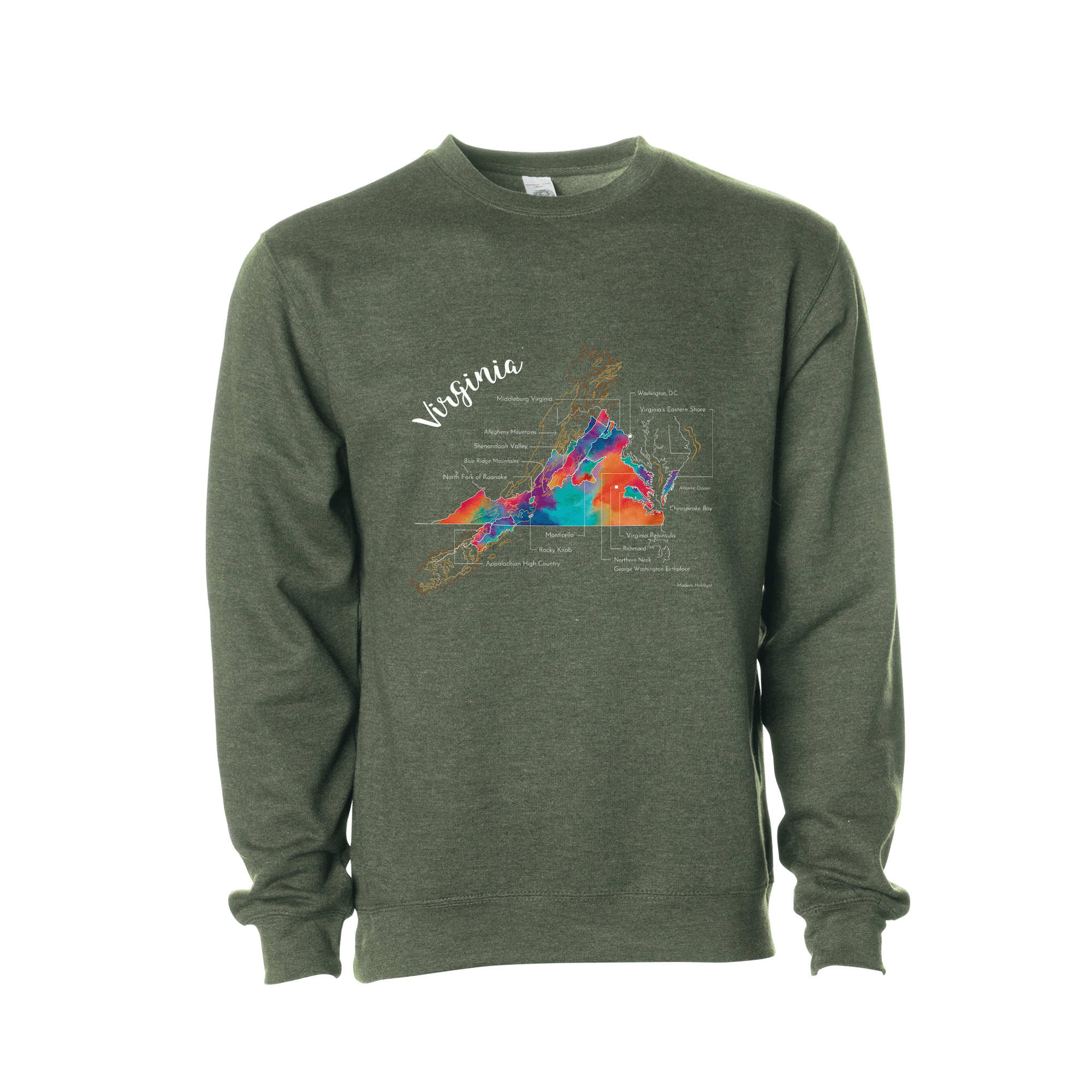 Virginia Wine Map Crewneck Sweatshirt