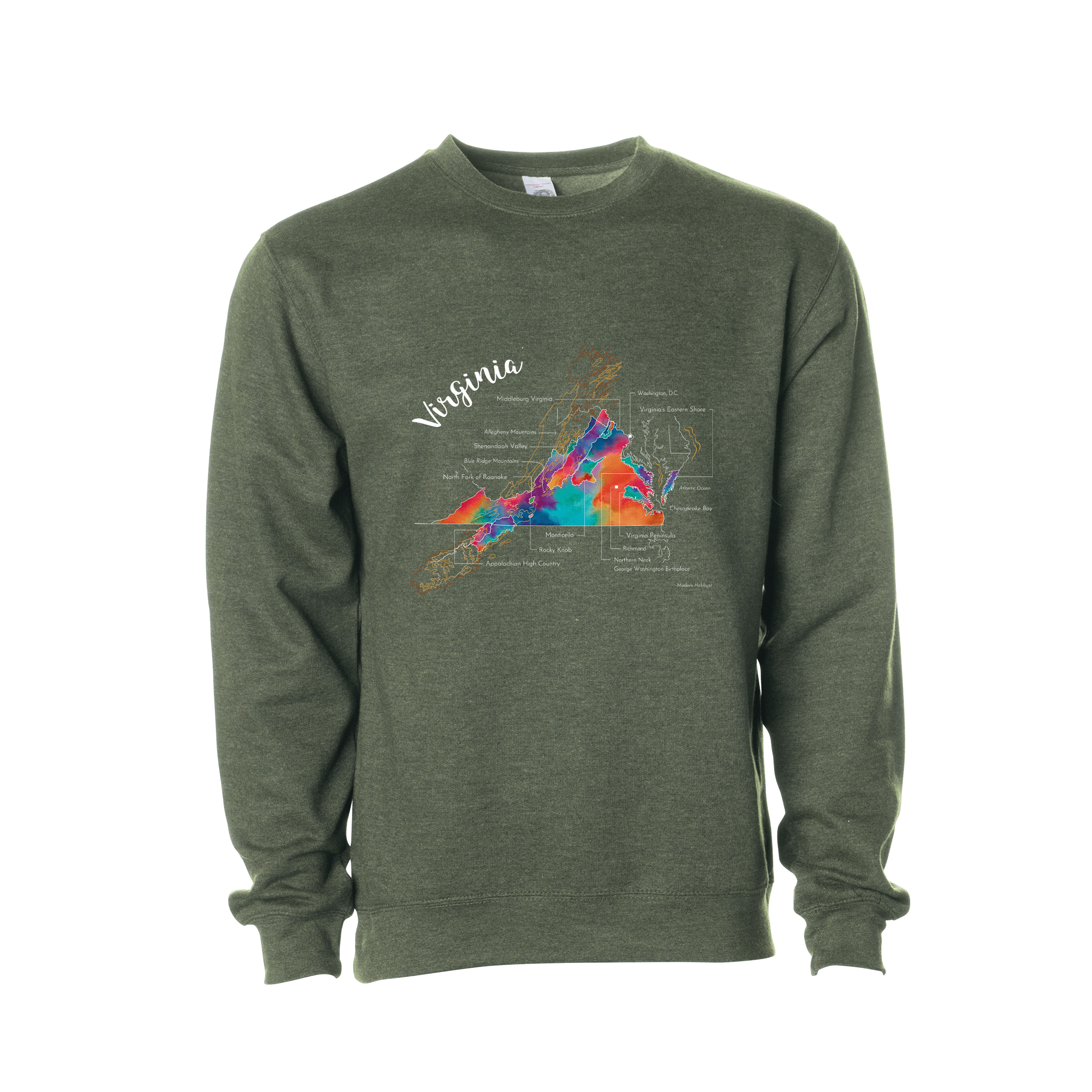 Virginia Wine Map Crewneck Sweatshirt