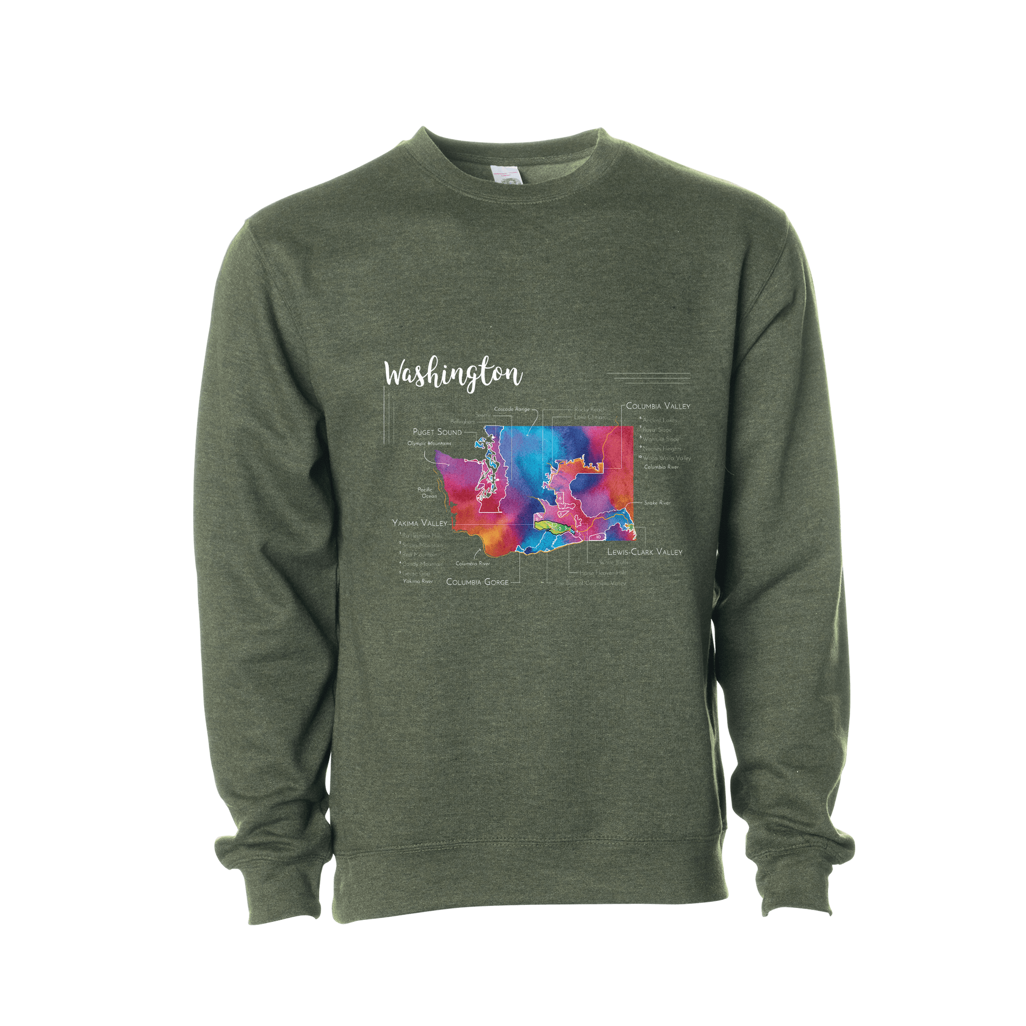 Washington Wine Map Crewneck Sweatshirt