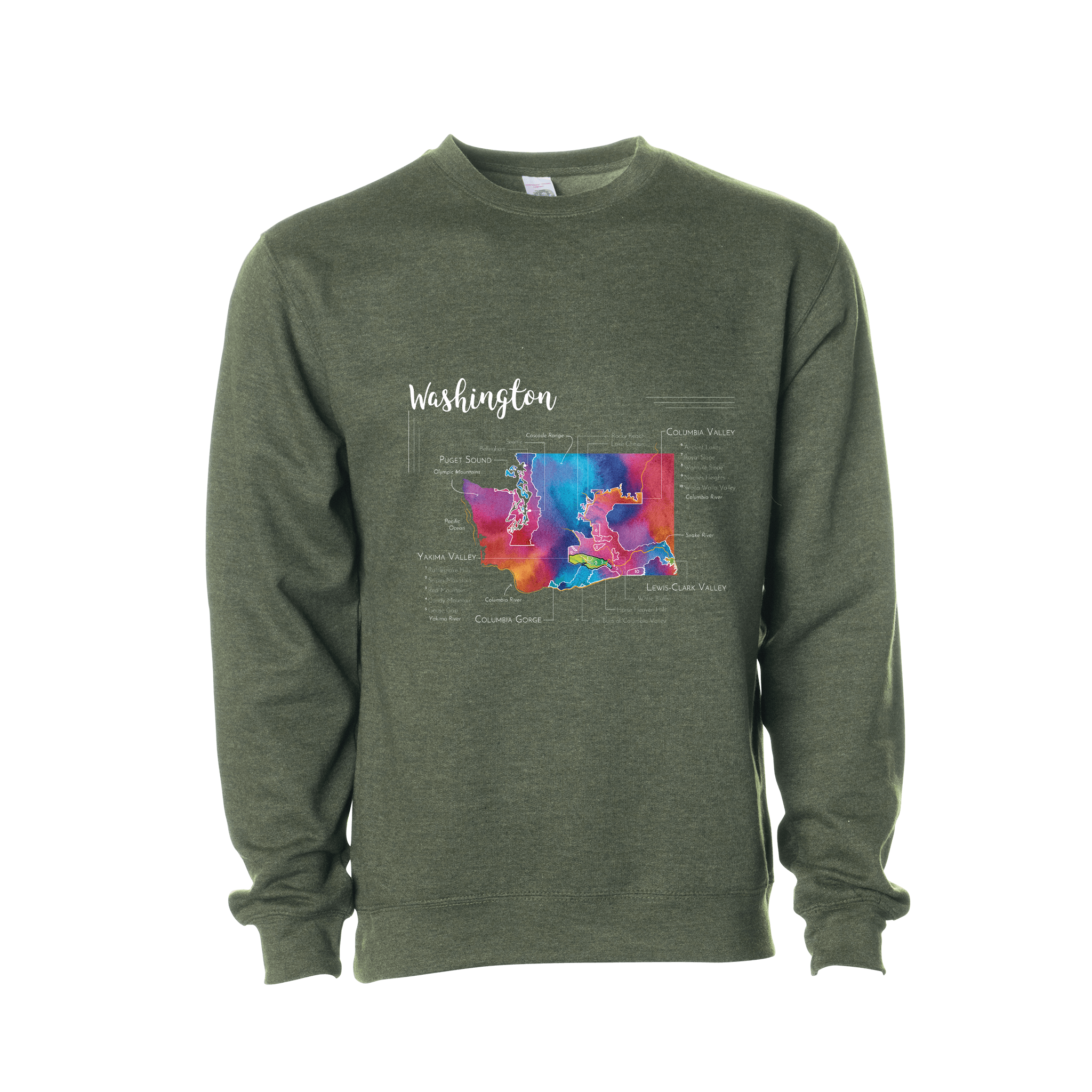 Washington Wine Map Crewneck Sweatshirt