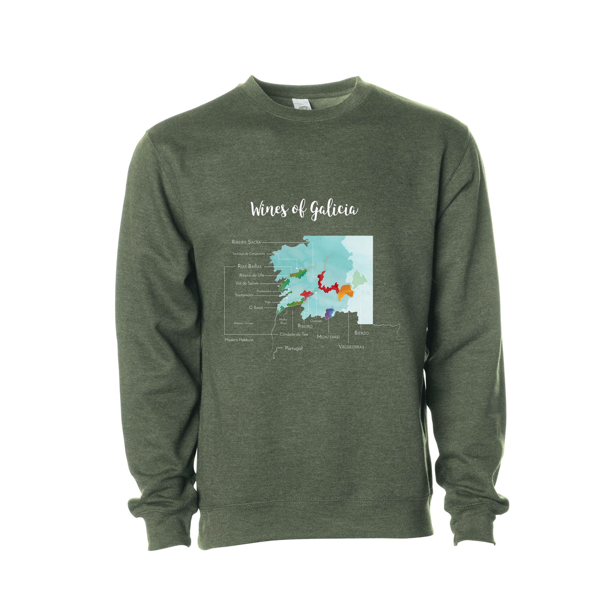 Galicia Wine Map Crewneck Sweatshirt