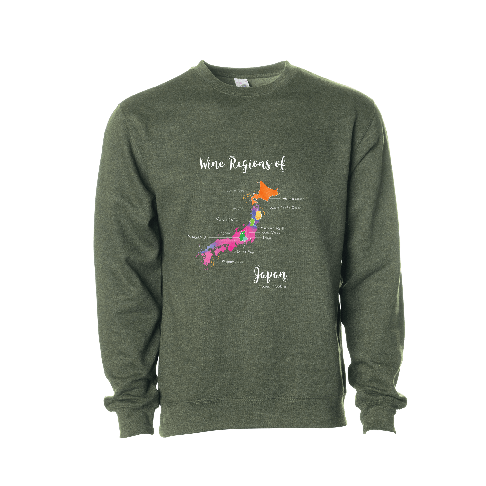 Japan Wine Map Crewneck Sweatshirt