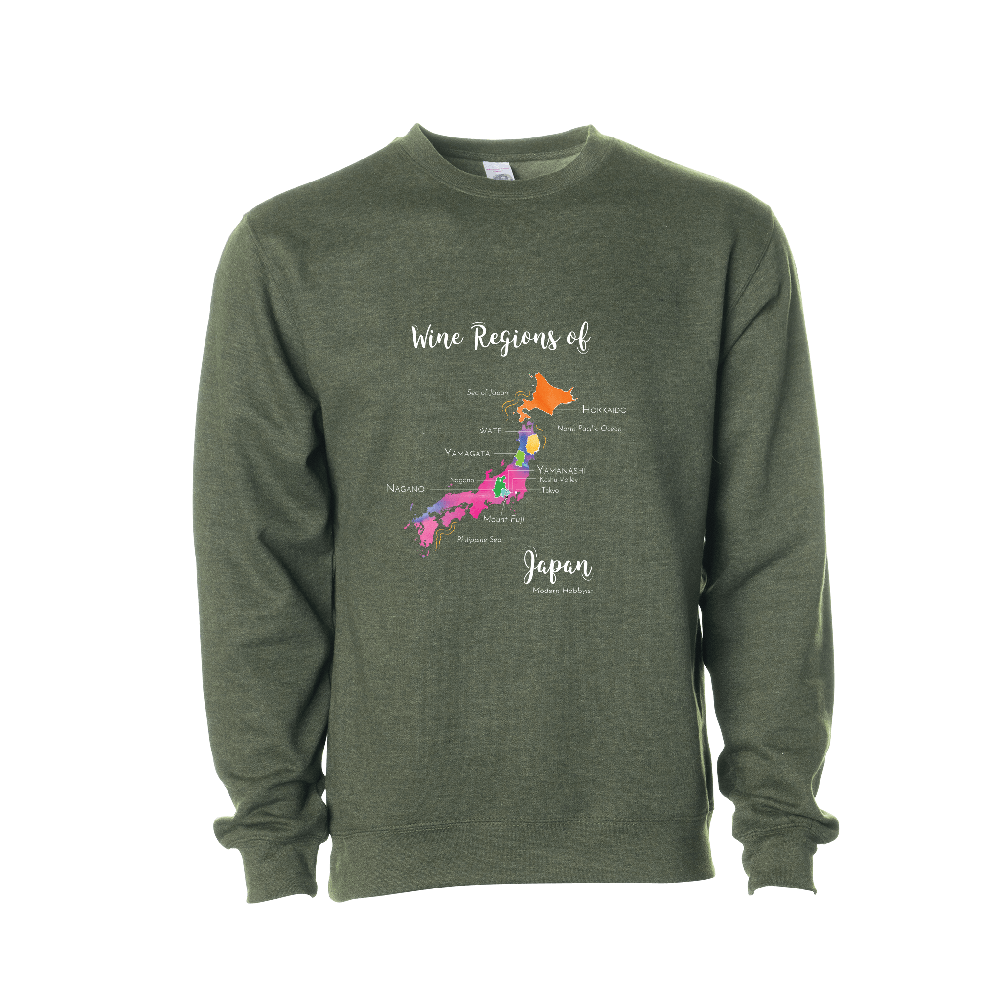 Japan Wine Map Crewneck Sweatshirt