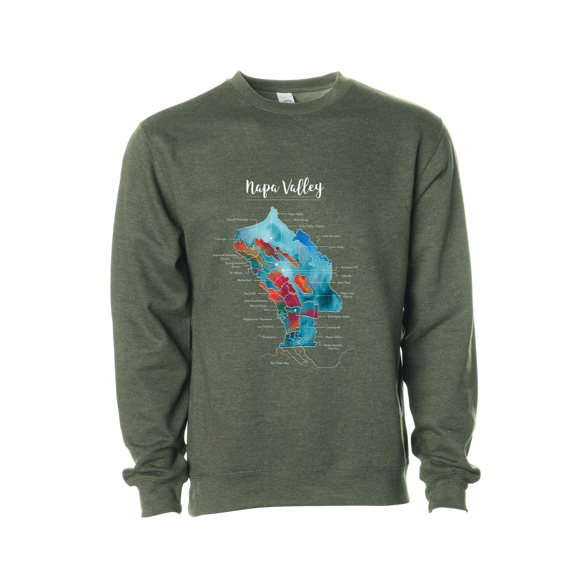 Napa Wine Map Crewneck Sweatshirt