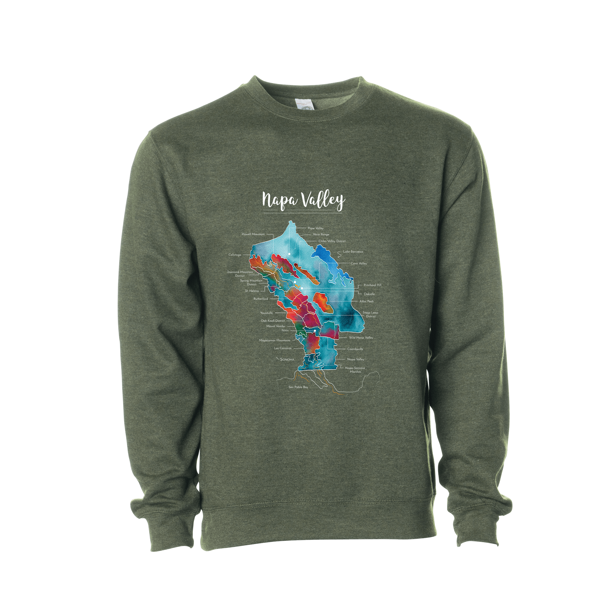 Napa Wine Map Crewneck Sweatshirt