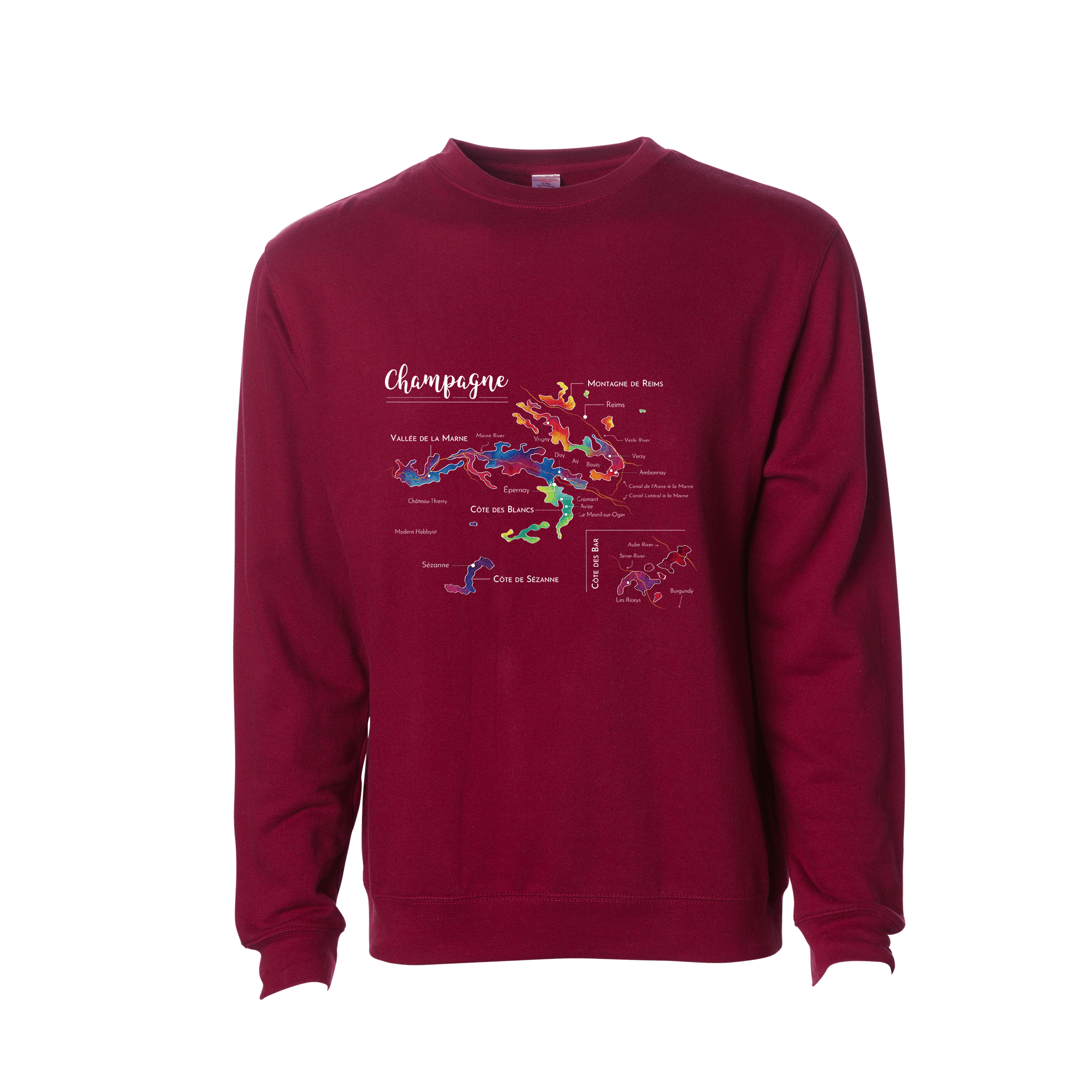 Champagne Wine Map Crewneck Sweatshirt