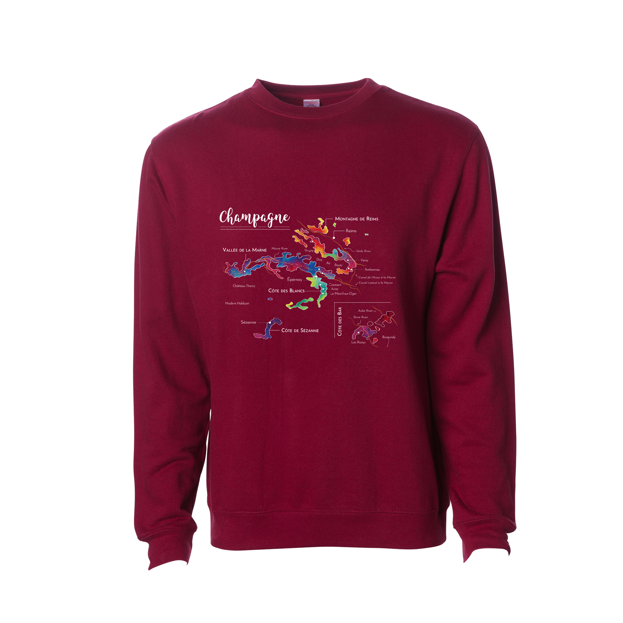 Champagne Wine Map Crewneck Sweatshirt
