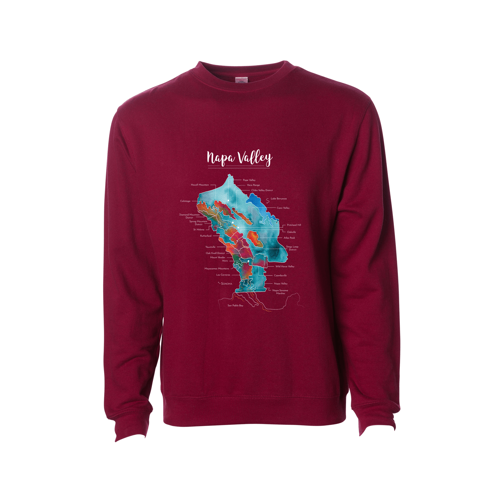 Napa Wine Map Crewneck Sweatshirt