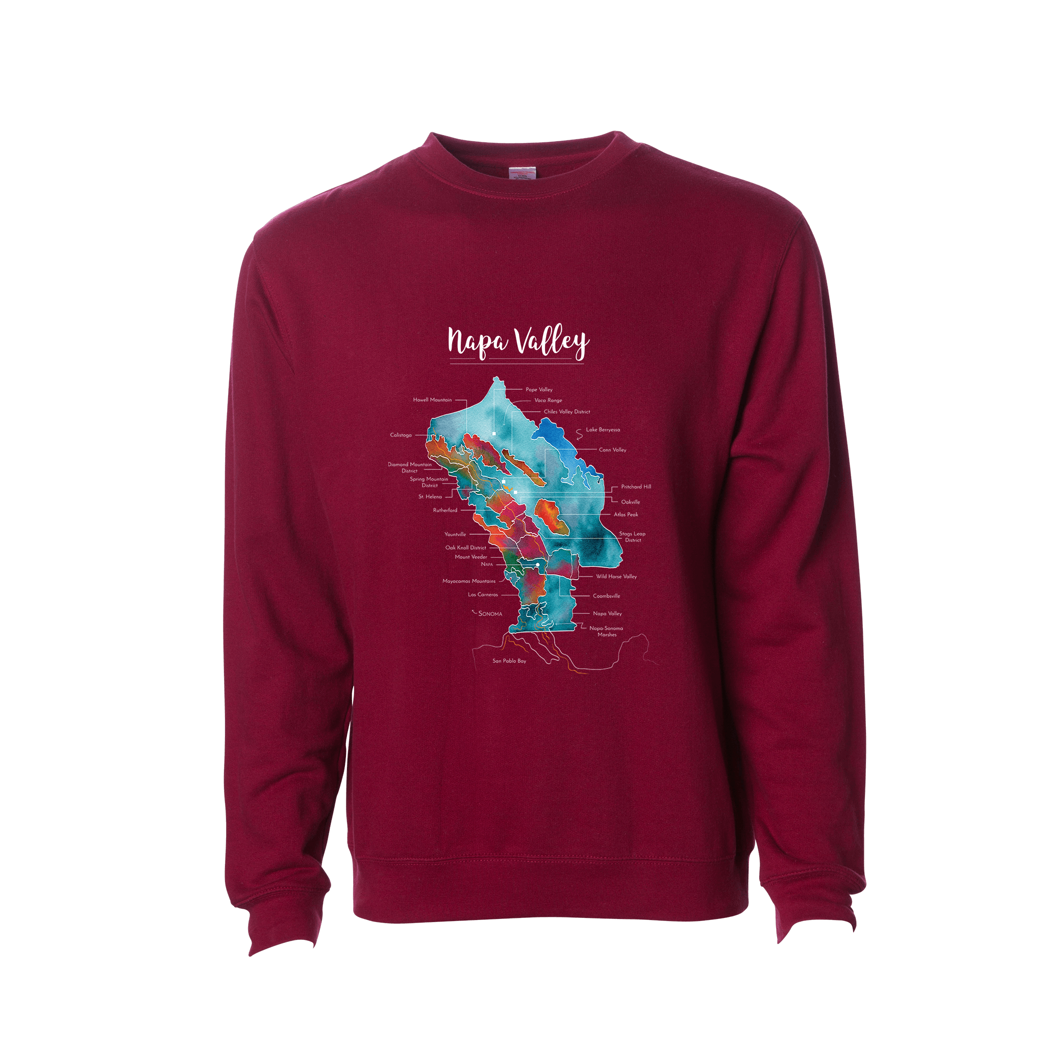 Napa Wine Map Crewneck Sweatshirt