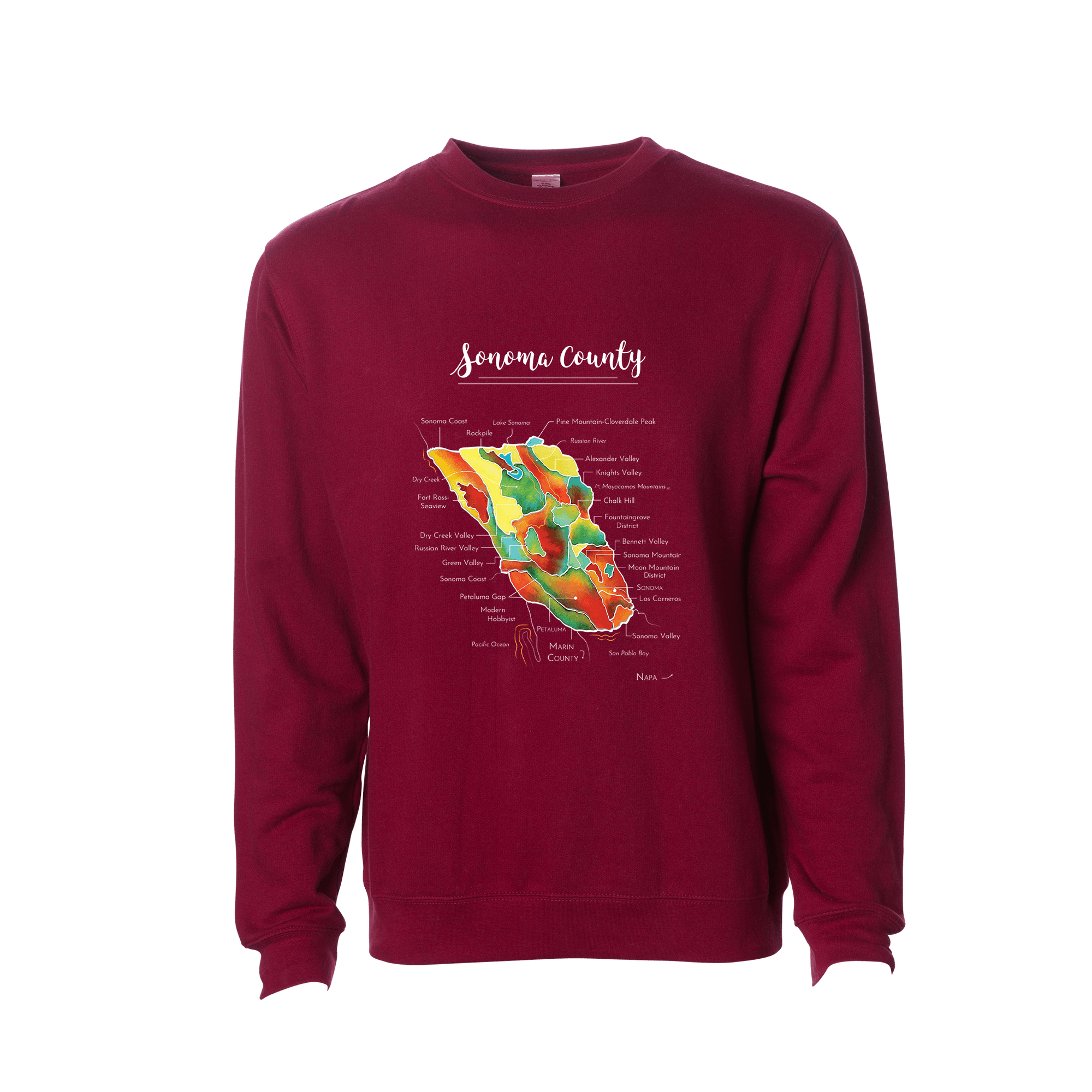 Sonoma Wine Map Crewneck Sweatshirt