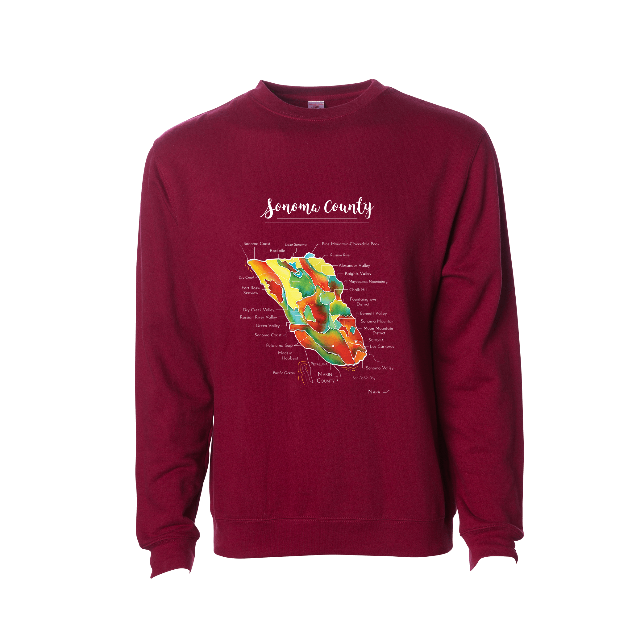 Sonoma Wine Map Crewneck Sweatshirt