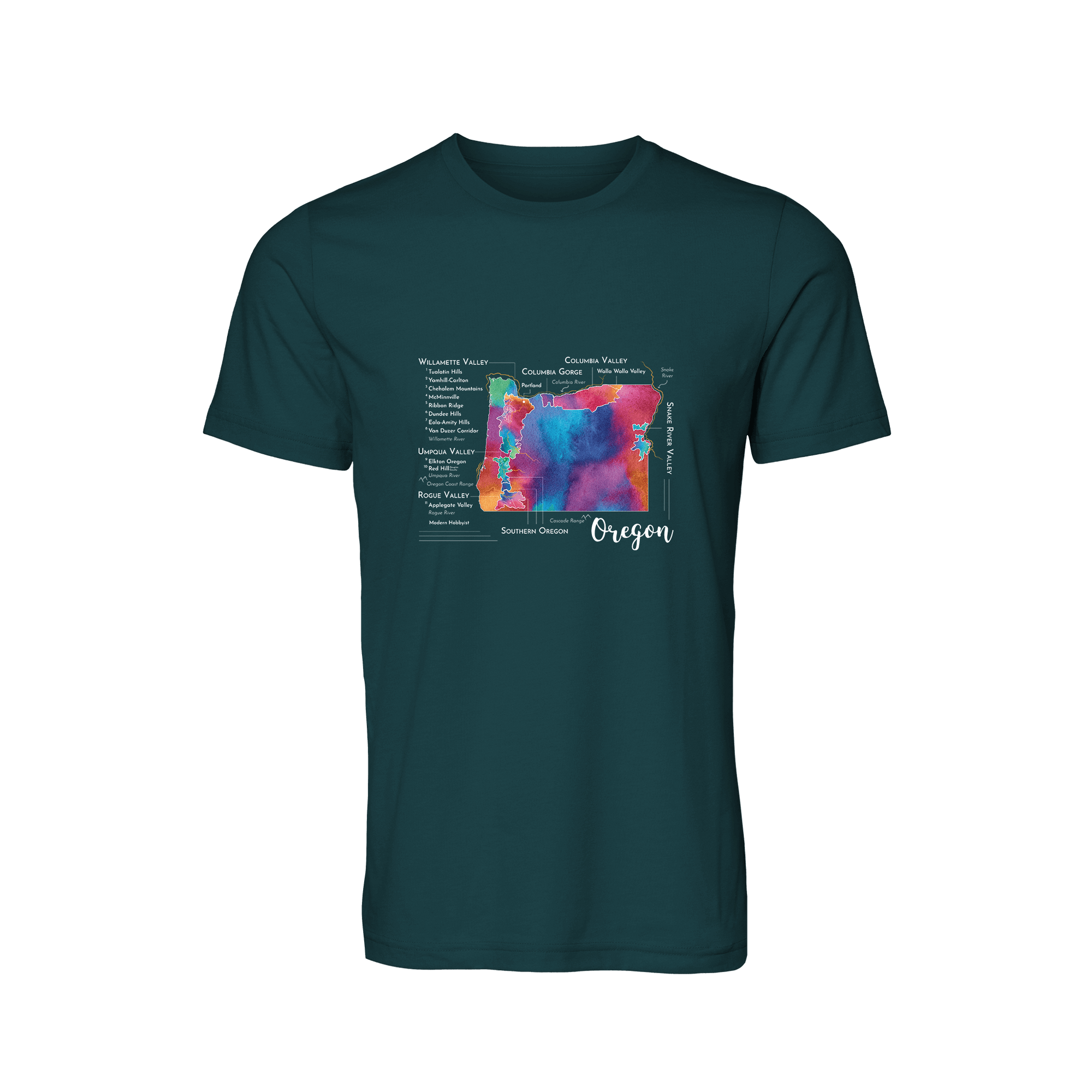 Oregon Wine Map T-Shirt