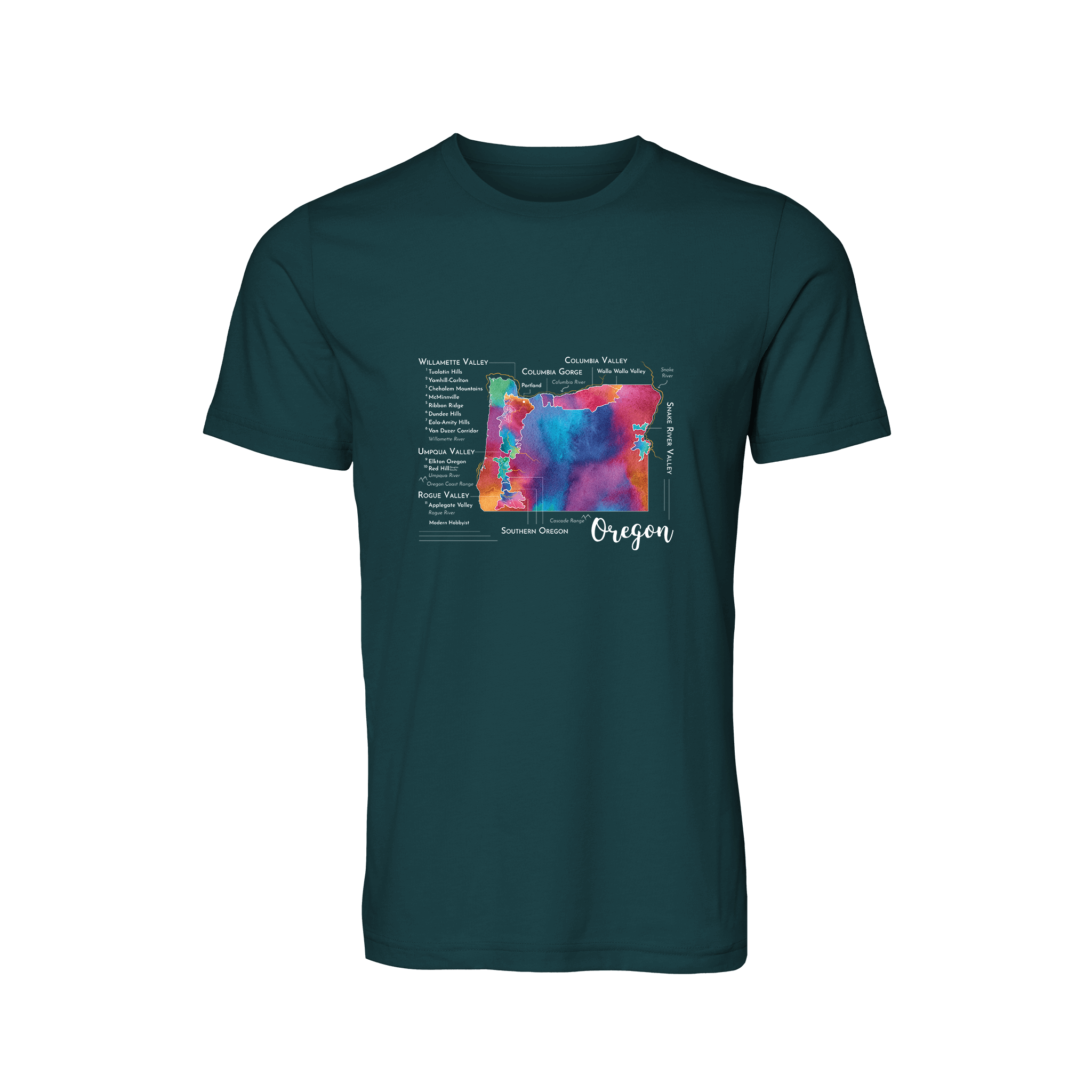 Oregon Wine Map T-Shirt