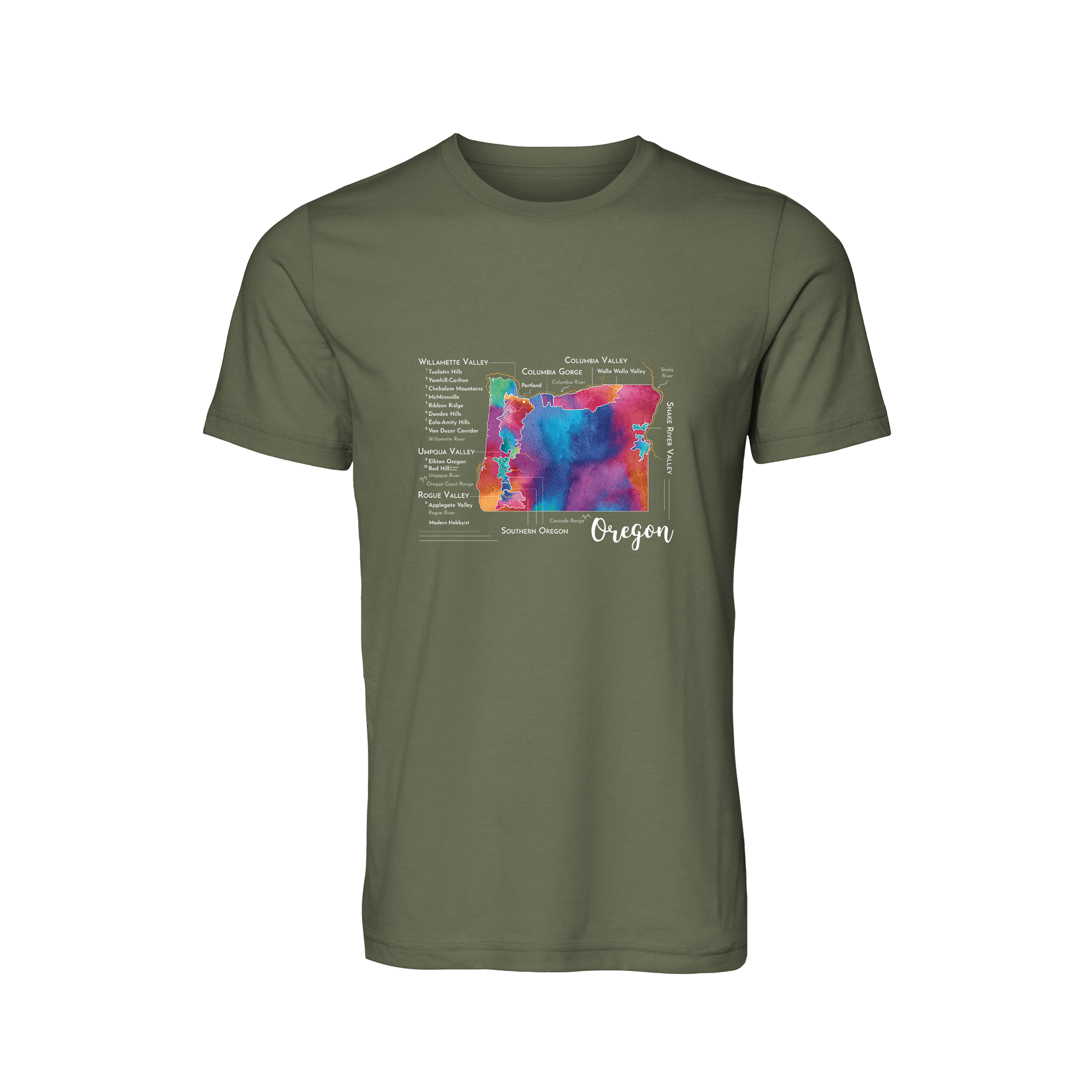 Oregon Wine Map T-Shirt