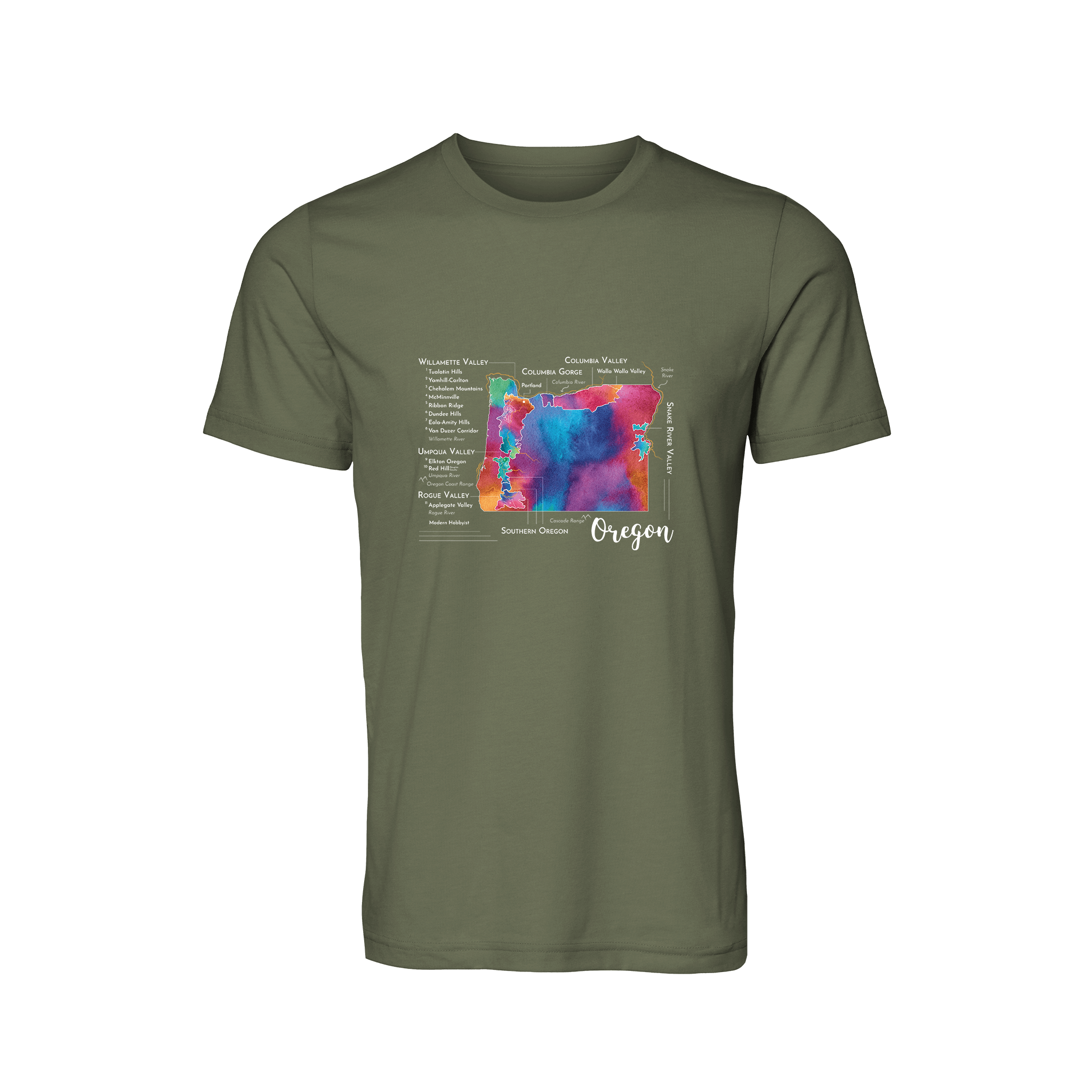 Oregon Wine Map T-Shirt