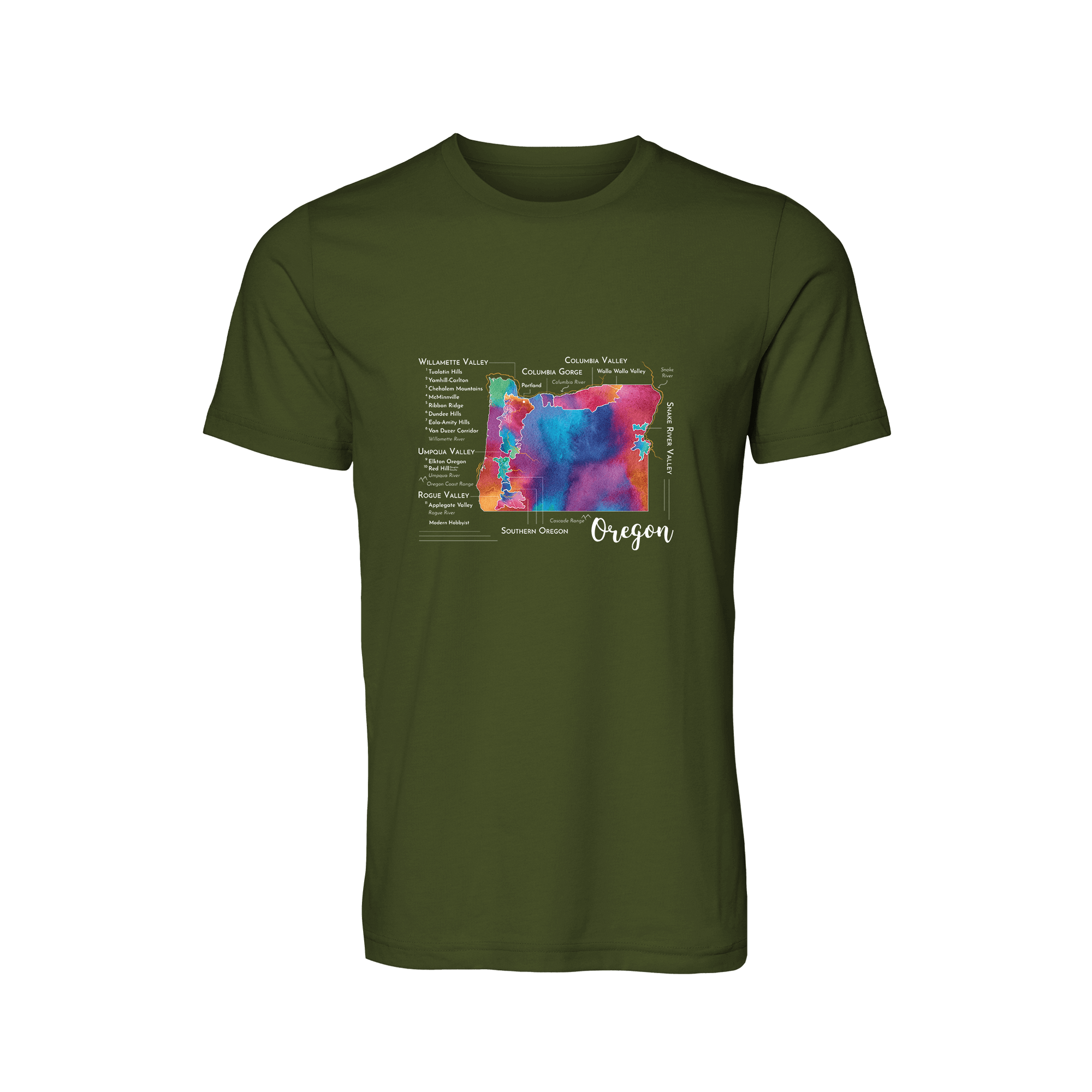 Oregon Wine Map T-Shirt