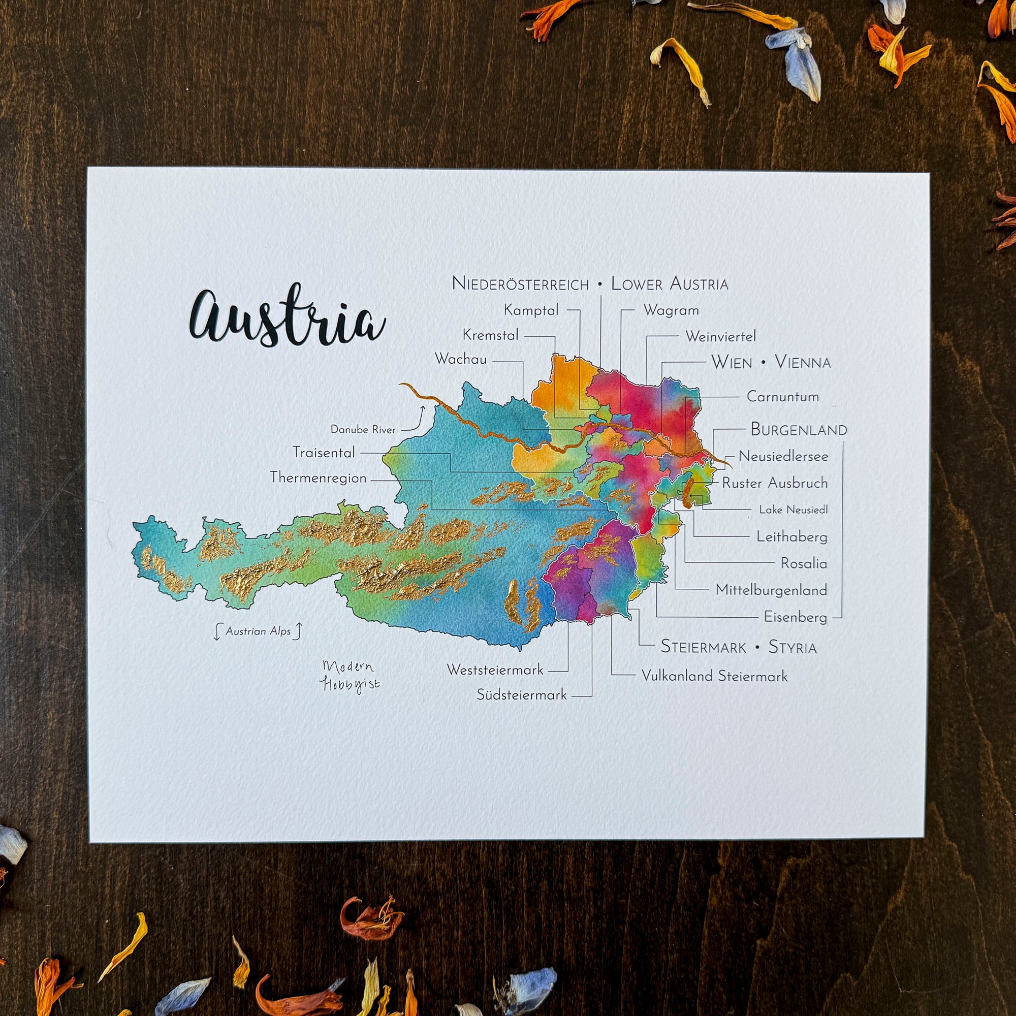 Austria Wine Map - Print