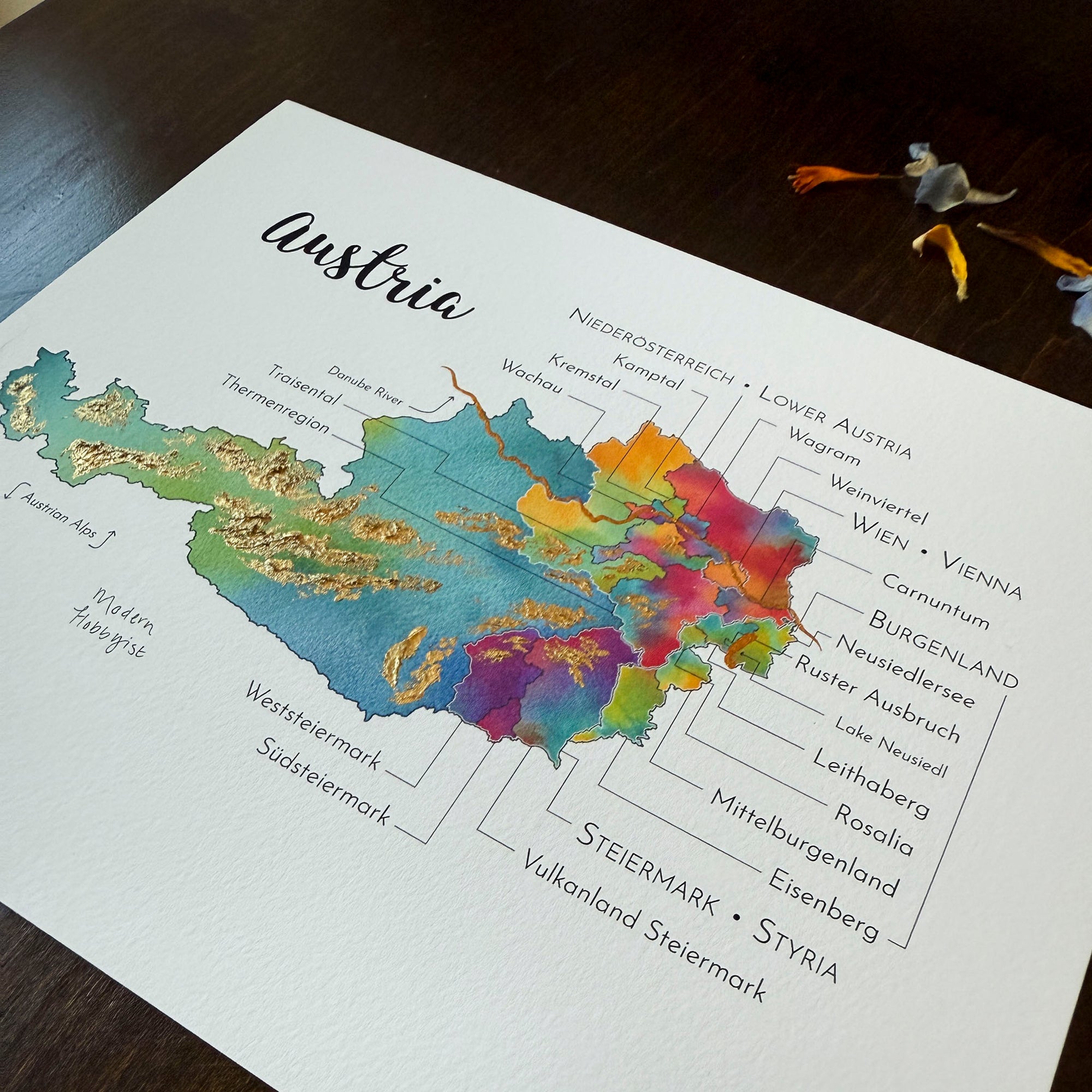 Austria Wine Map - Print