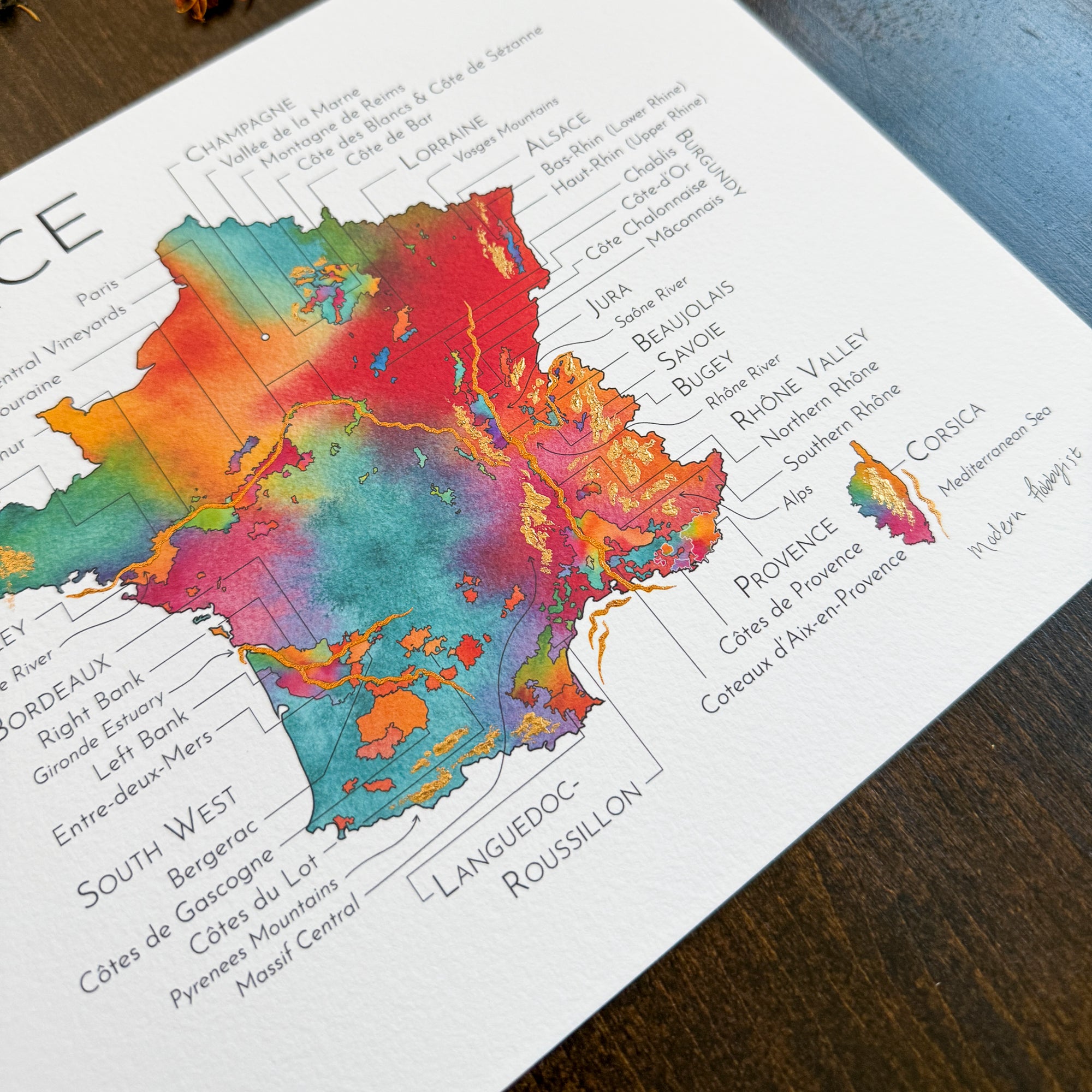 France Wine Map - Print