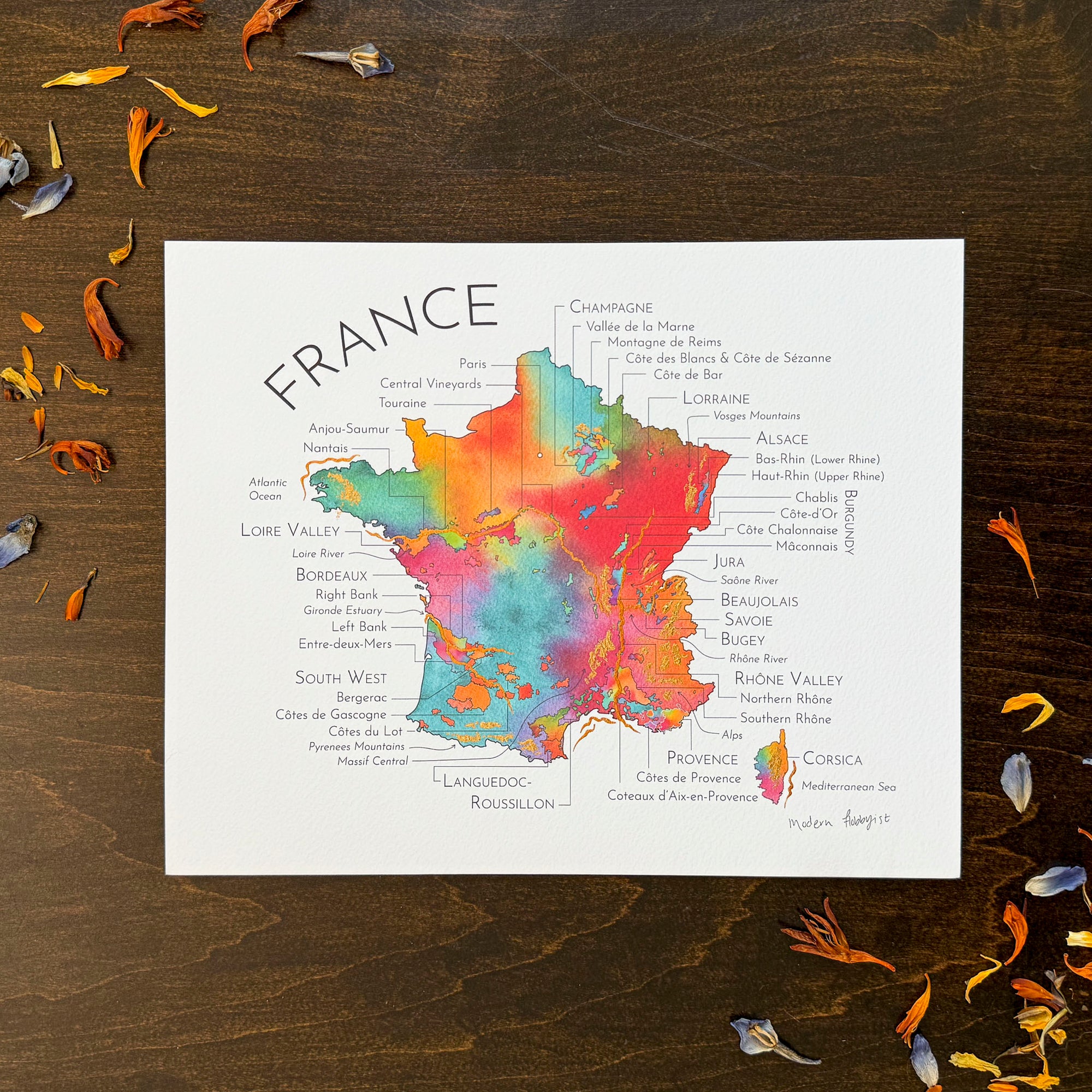 France Wine Map - Print