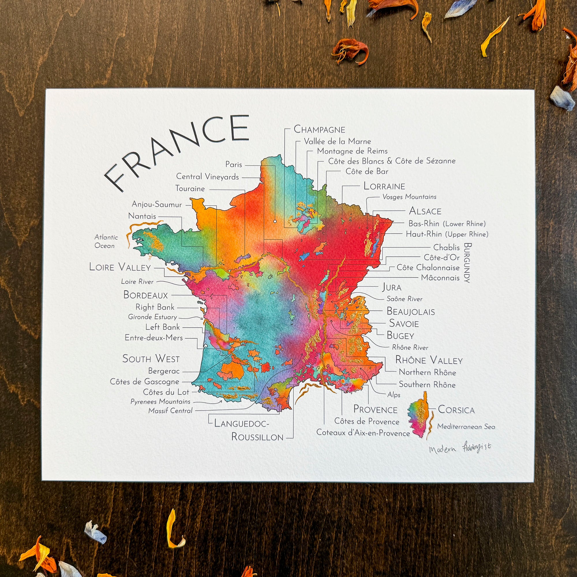 France Wine Map - Print